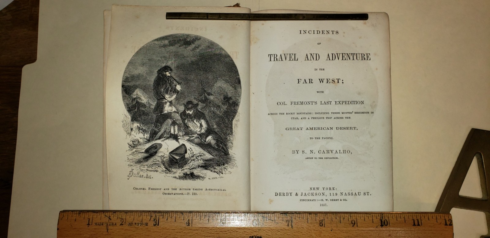 INCIDENTS OF TRAVEL & ADVENTURE IN THE FAR WEST by Carvalho 1st ed 1857