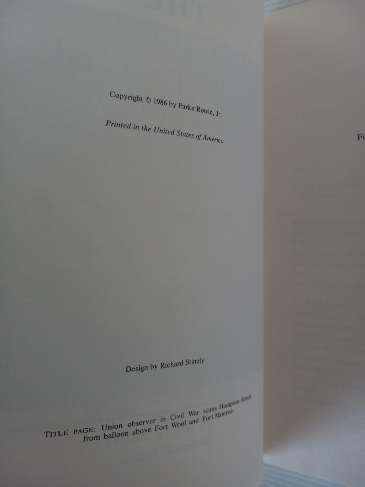 Signed The Good Old Days In Hampton And Newport News Parke Rouse Jr. Dietz Press