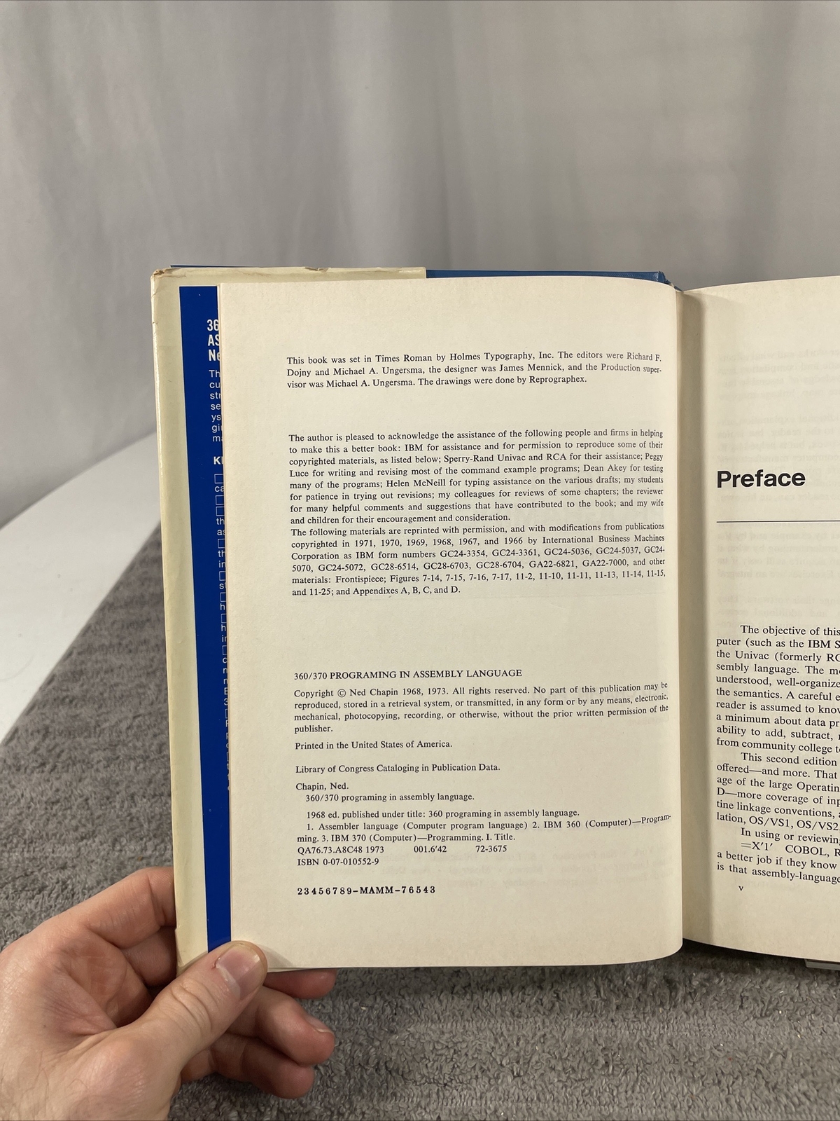 360/370 Programing In Assembly Language By Ned Chapin Hardcover Dust Jacket 1973