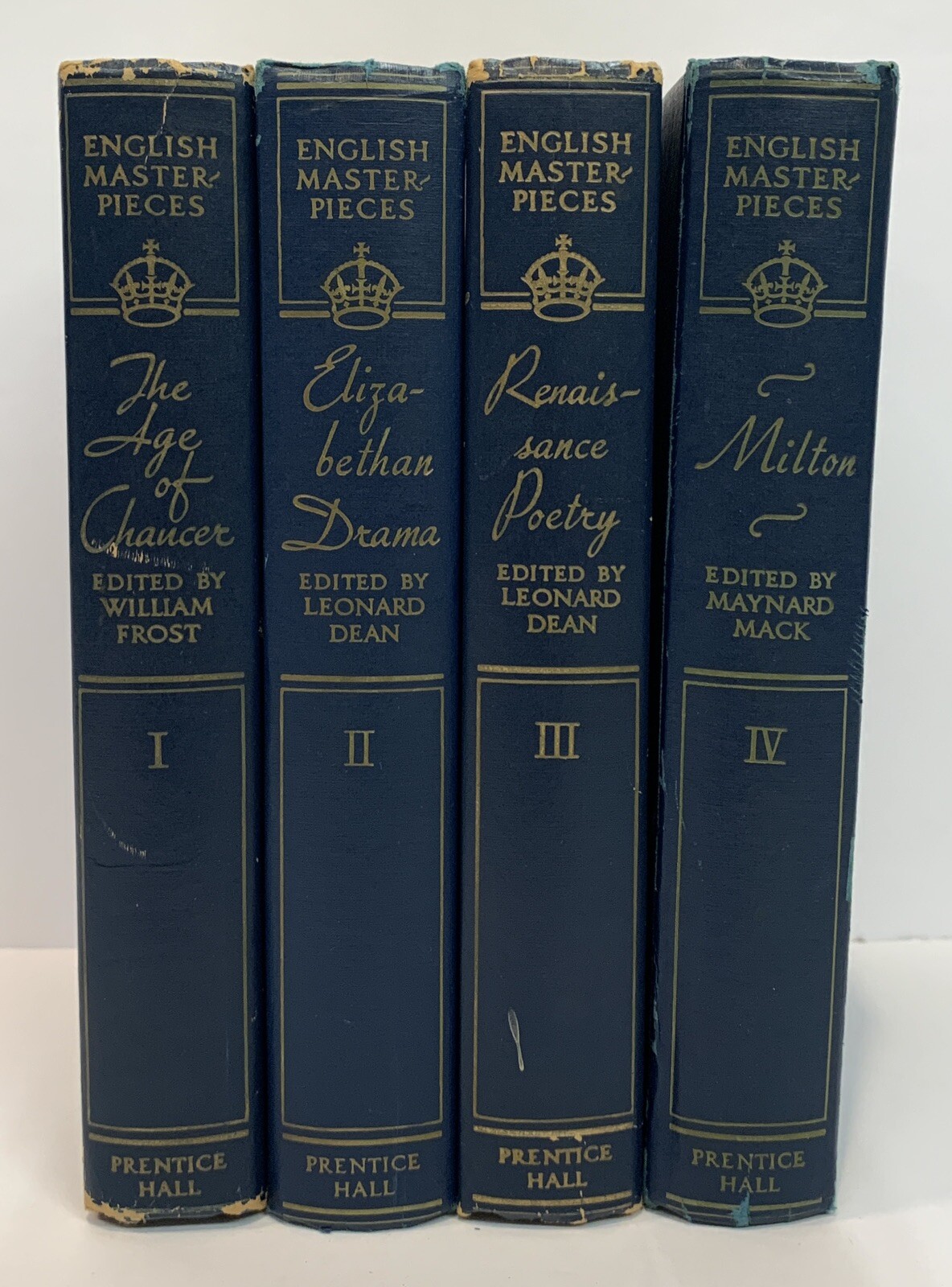 English Masterpieces Prentice Hall Volumes 1-4 Vintage 1955-1956 Poetry Drama