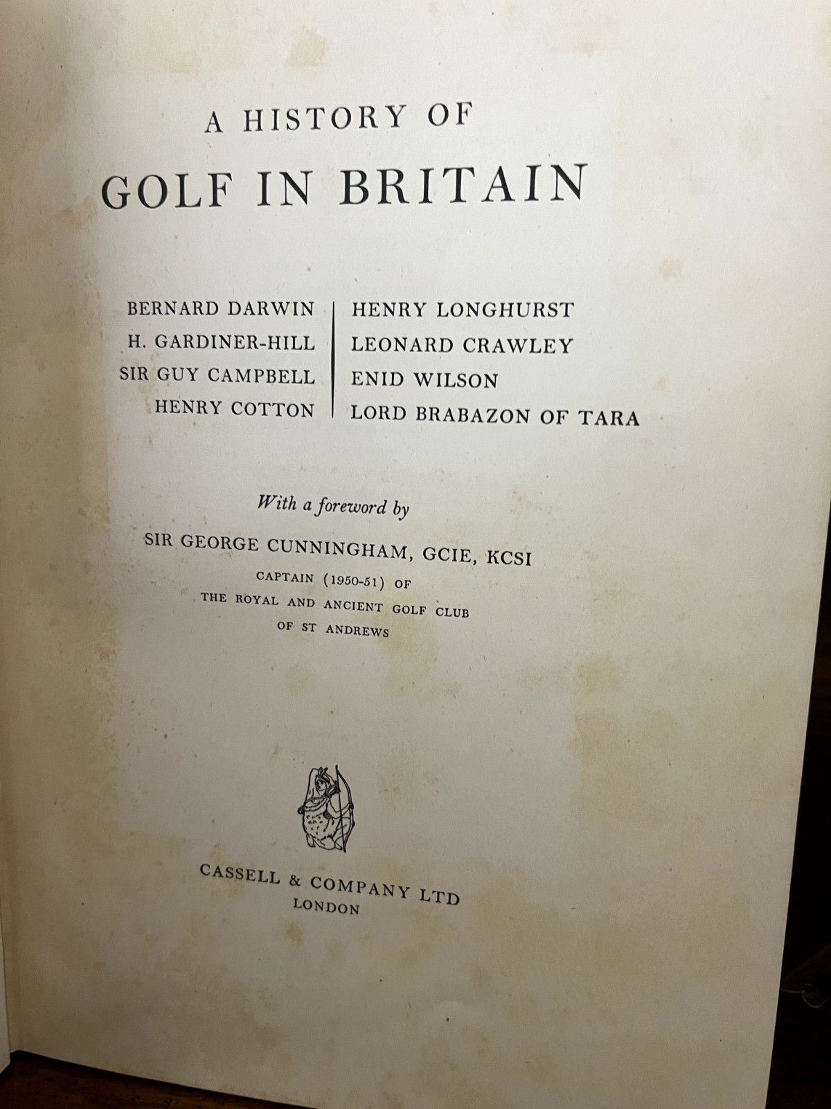 A History Of Golf In Britain- Bernard Darwin And Others – collectable
