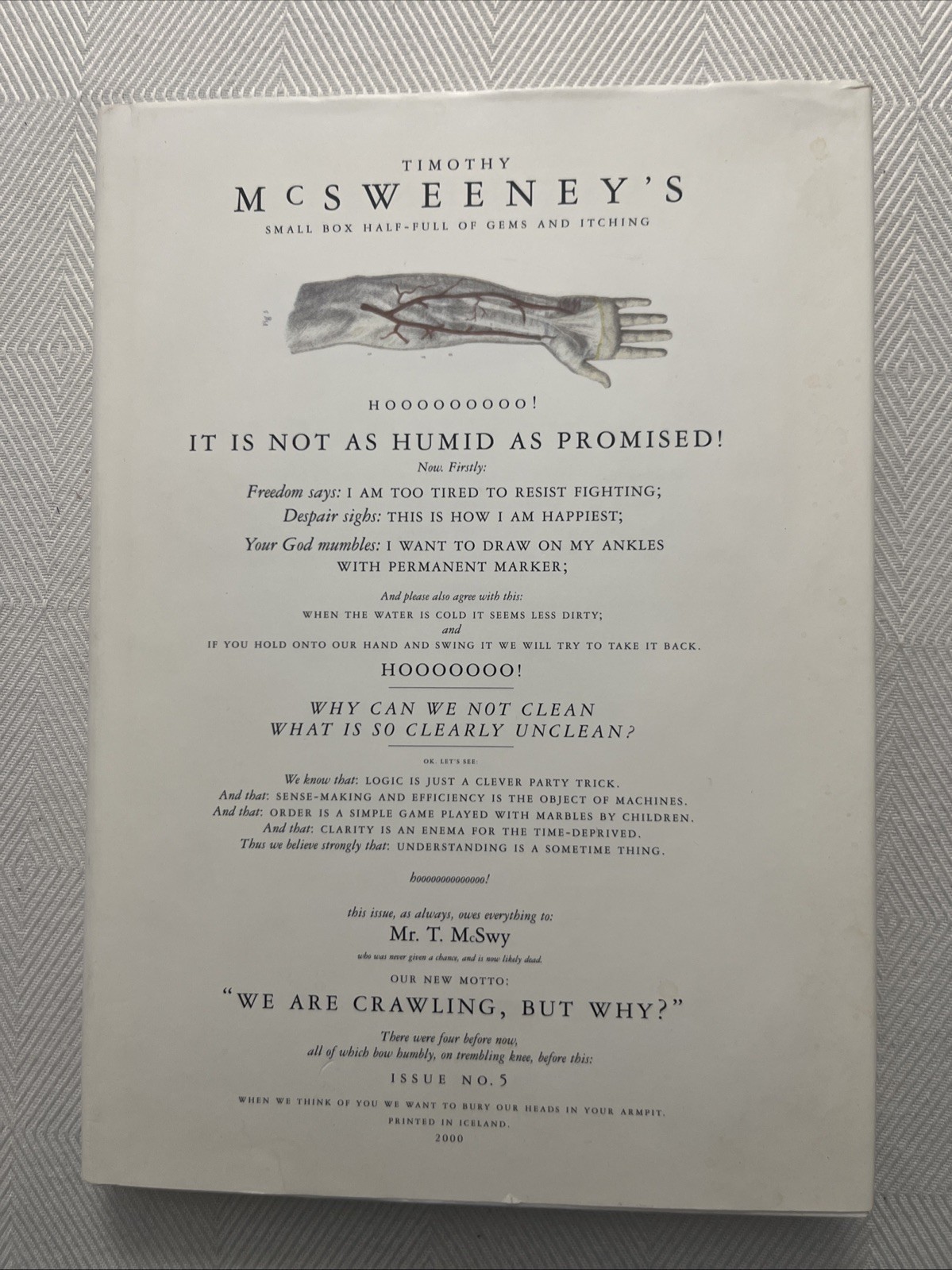 Timothy McSweeney’s Quarterly Concern. Issue No. 5. 2000.