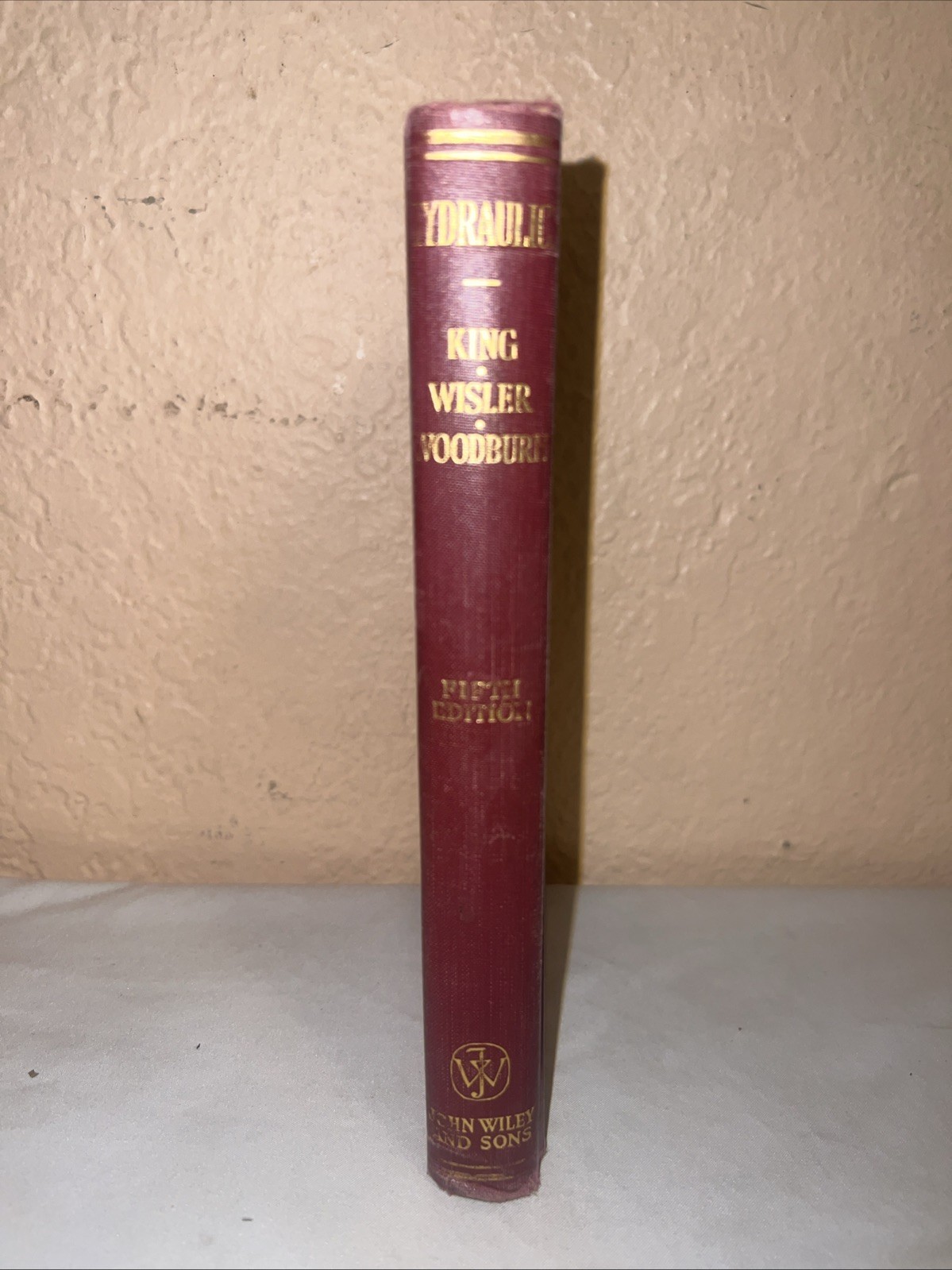 1956 Antique John Wiley & Sons Engineering Book „Hydraulics“ Fifth Edition
