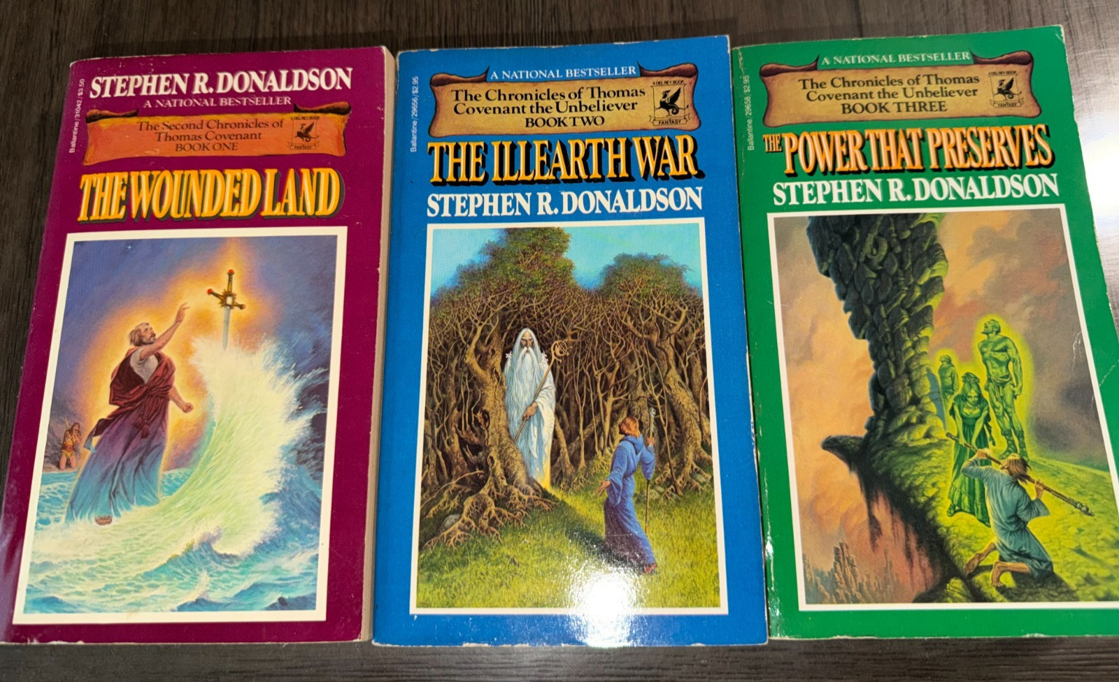 Stephen Donaldson 3 Vintage Paperbacks The Wounded Land The Illearth War Power