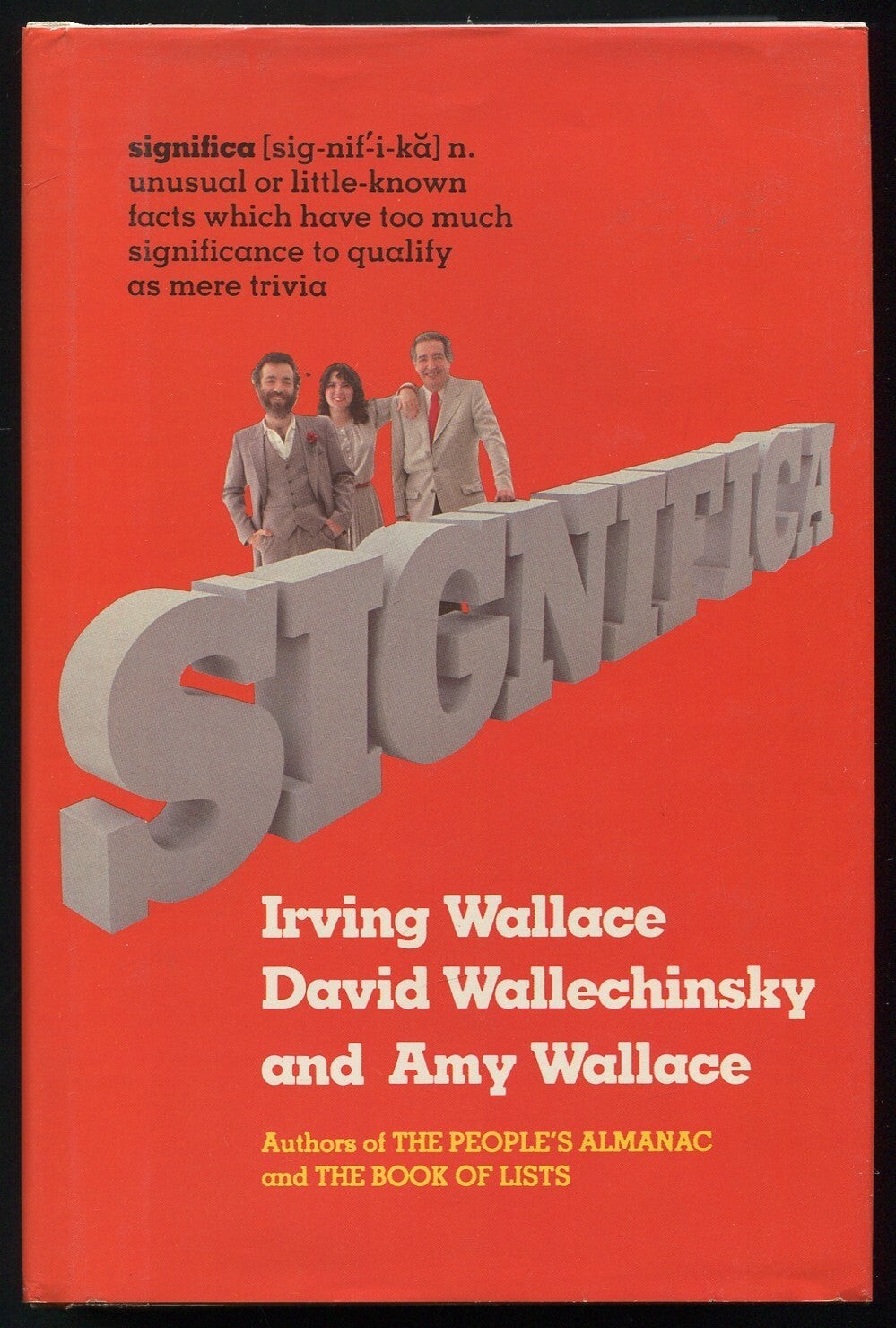 Irving WALLACE, David Wallechinsky / Significa 1st Edition 1983