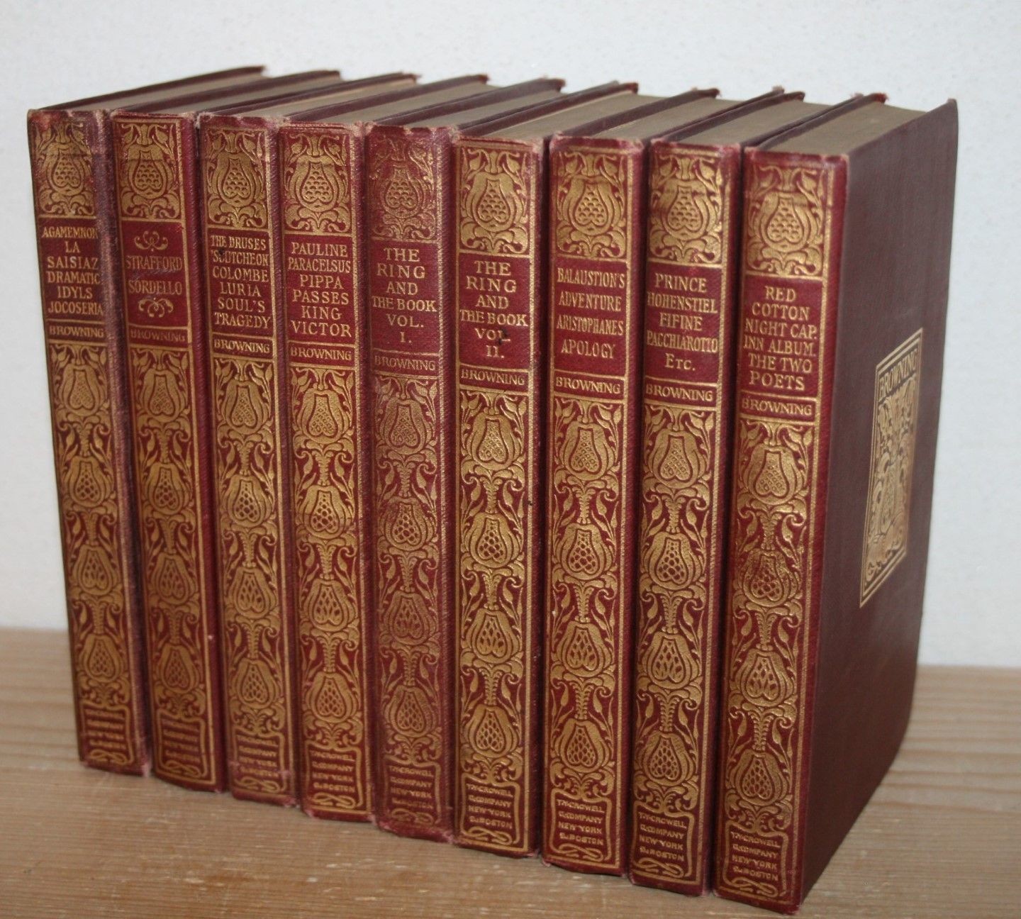 9 Bücher: Robert Browning. Thomas Y Crowell, Band 2/3/4/6/7/8/9/10/11. 1835.