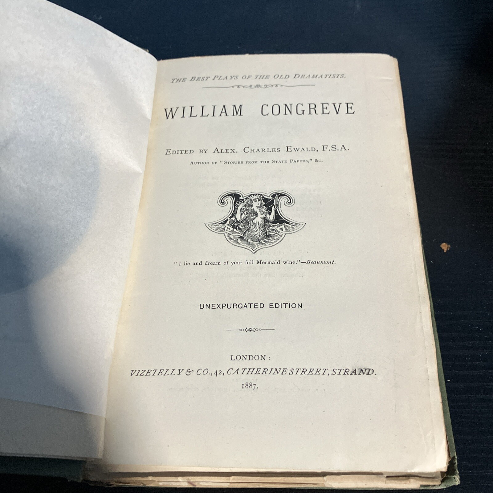 William Congreve – 1887 – Book