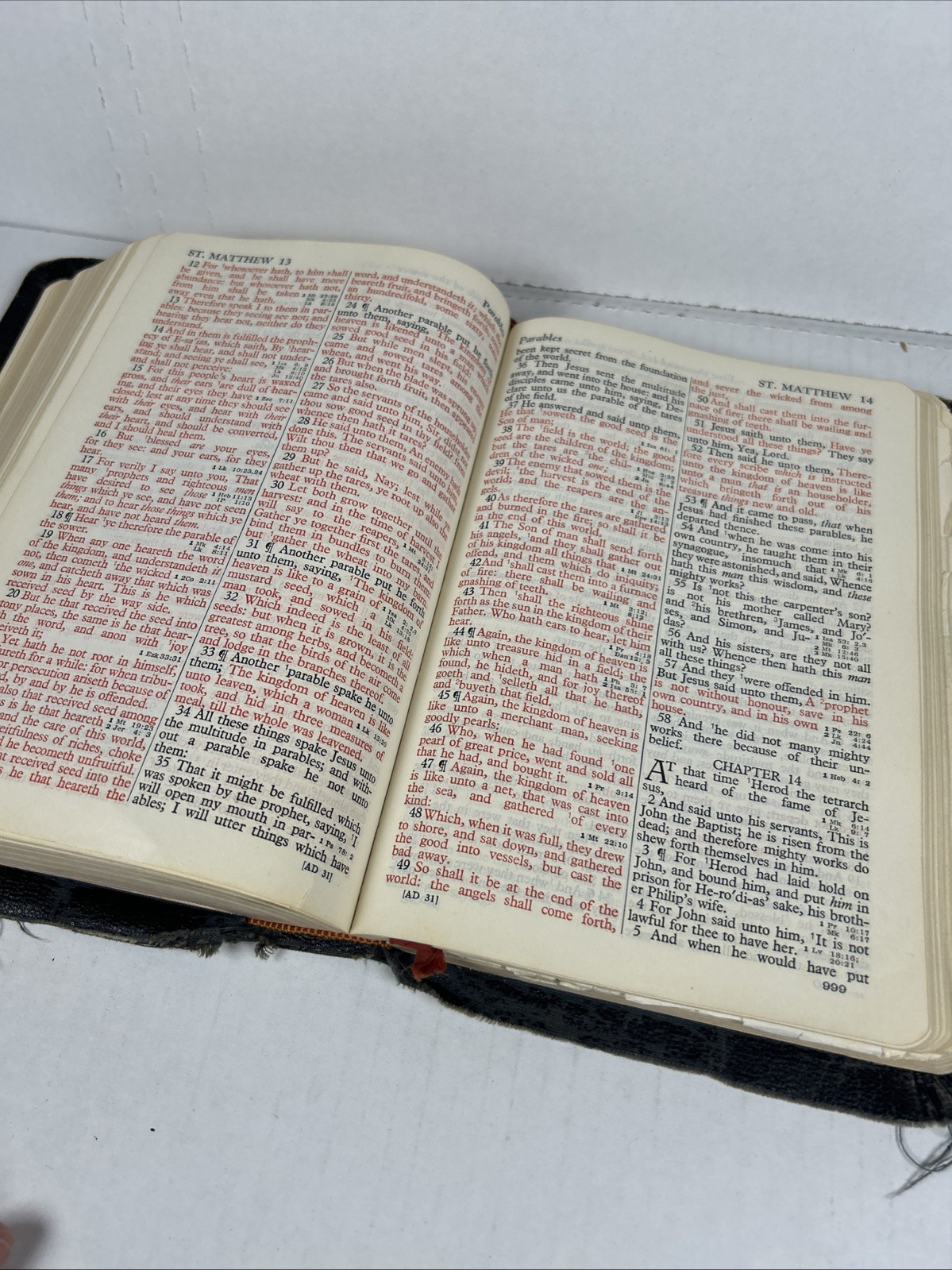 A.J. Holman 1942 BIBLE Leather Simplified Pronouncing KJV Verse Reference Jewel