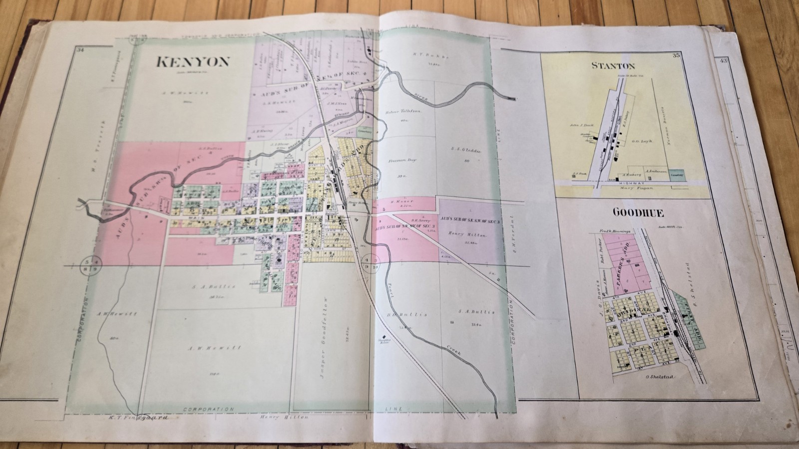 1894 Goodhue County Minnesota Plat Book Atlas HUGE Maps Red Wing Cannon Falls MN