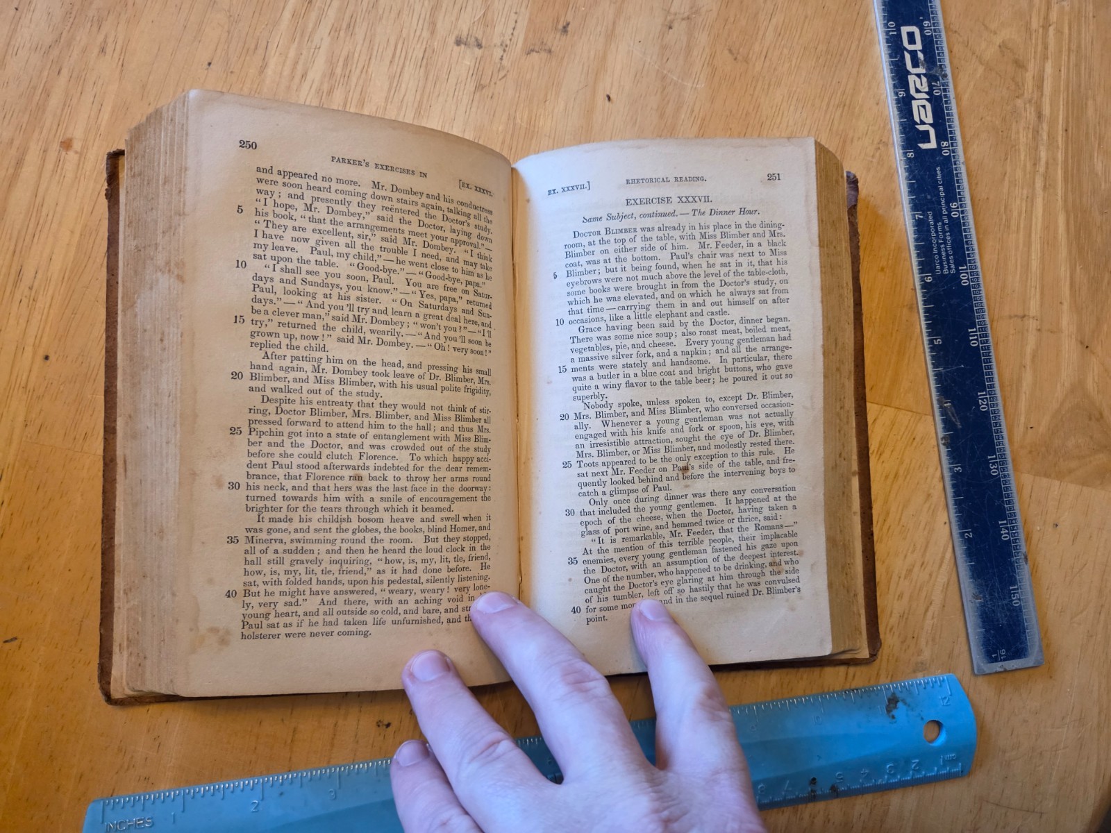 Exercises in Rhetorical Reading by Richard Parker – 1850 A. S. Barnes Hardcover