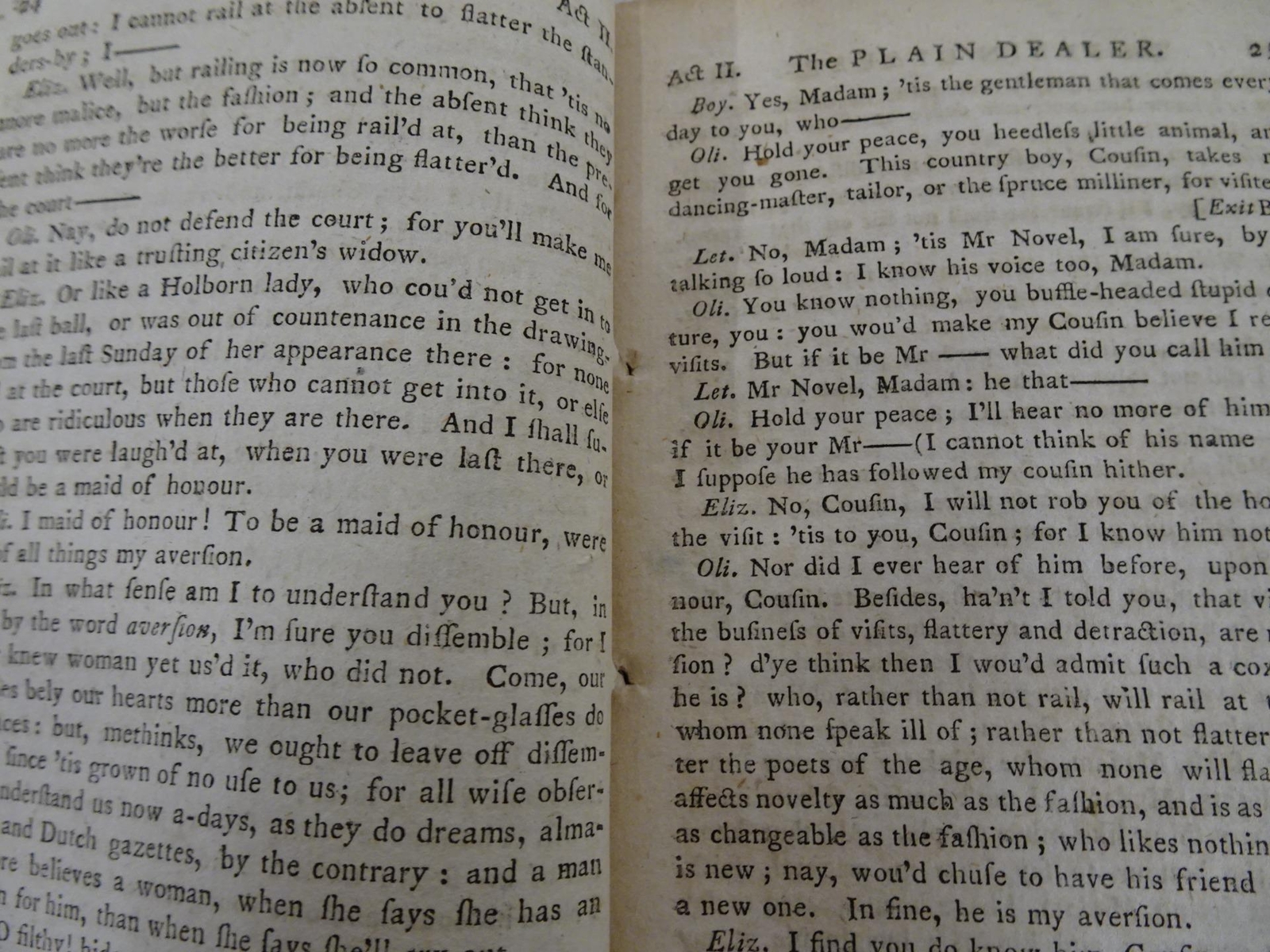 The Plain Dealer A Comedy 1768 William Wycherley N Nepecker