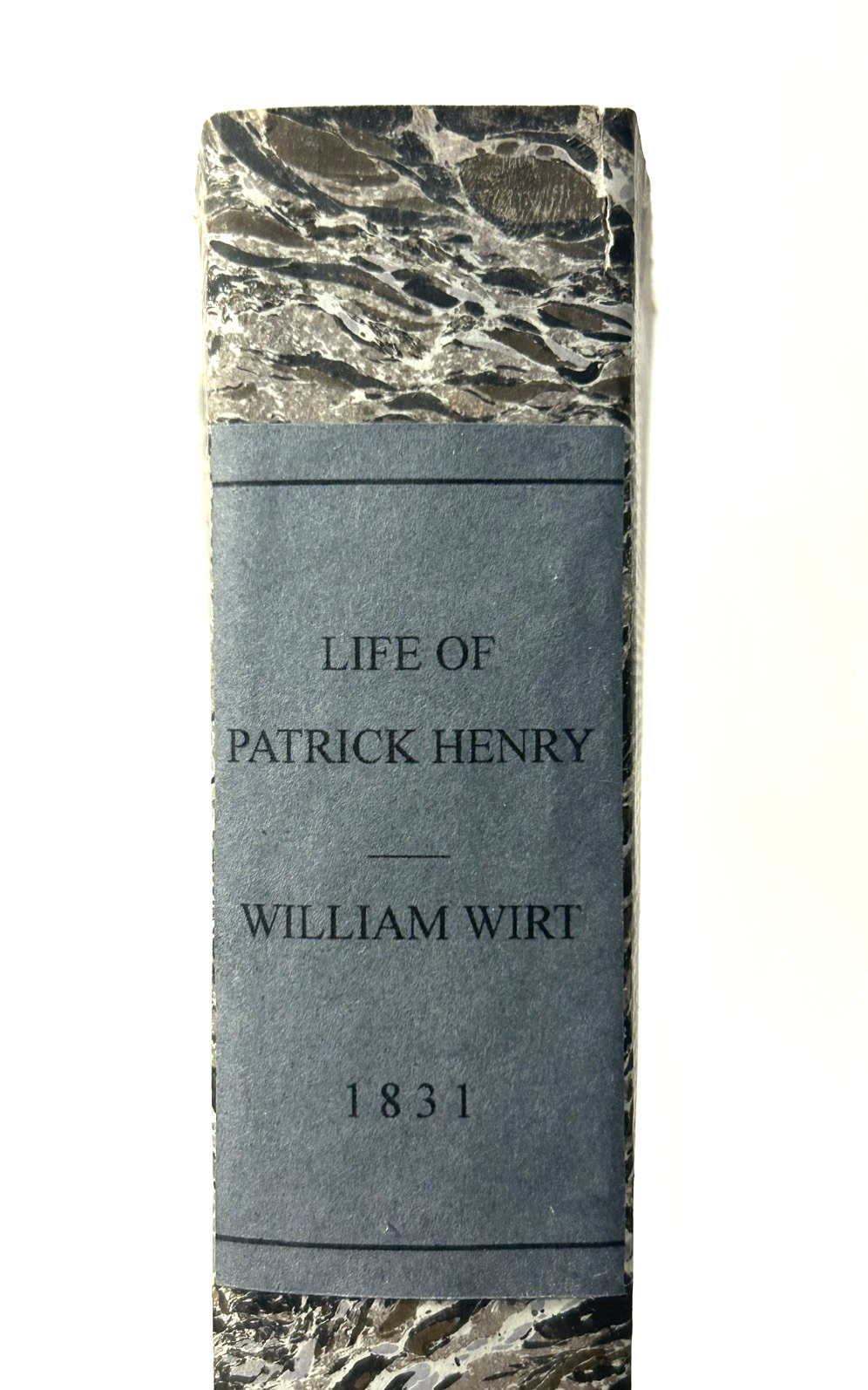 1831- Life of Patrick Henry- By William Wirt- Revolutionary War- Marbled Paper