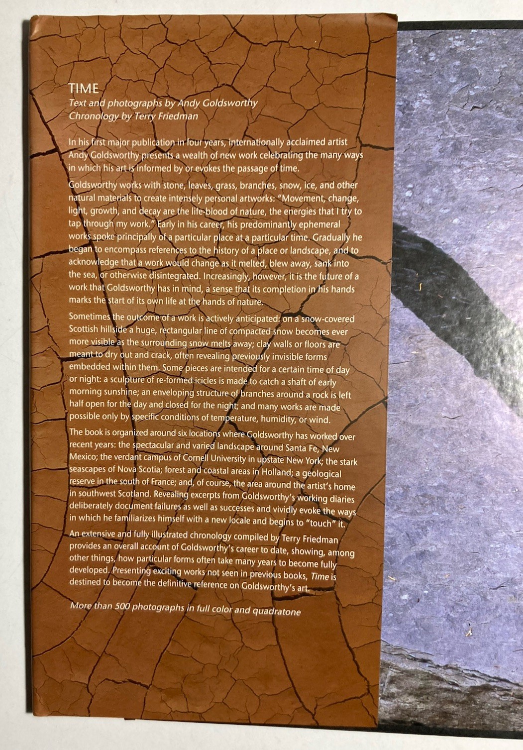 ANDY GOLDSWORTHY “Time” 2000 First Edition 7th Print HARDCOVER Harry N. Abrams