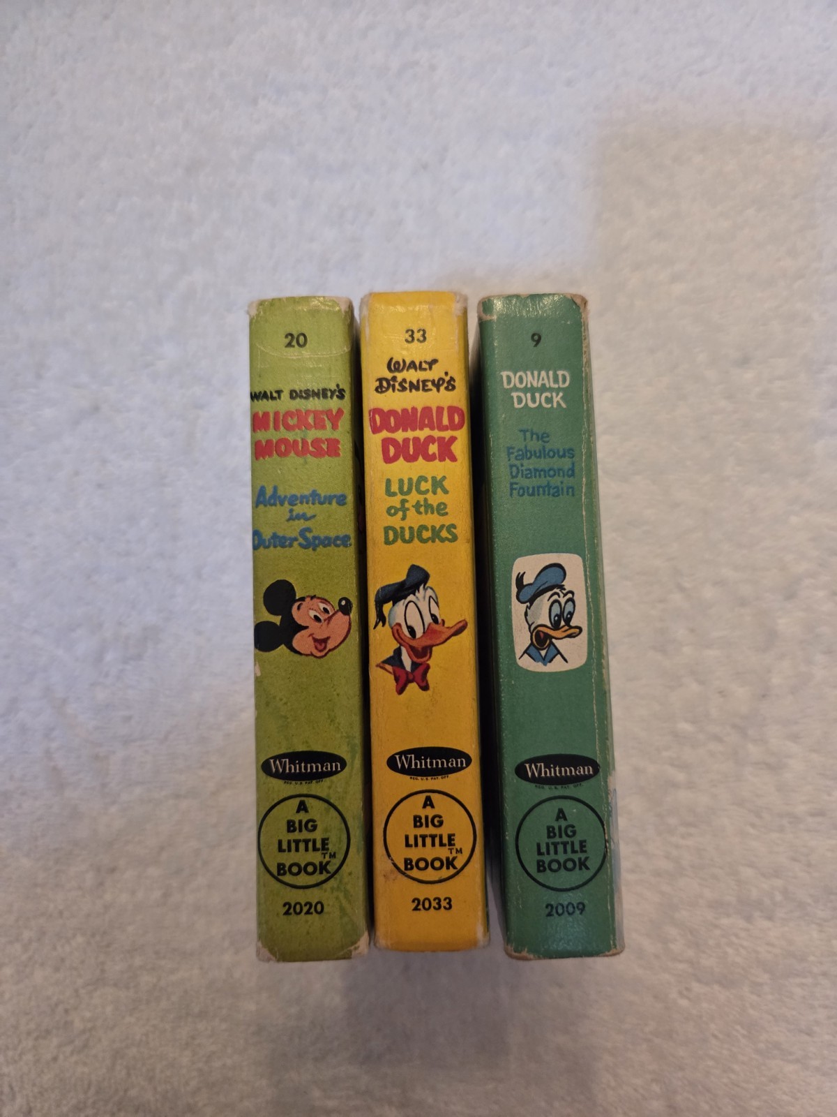 Lot Of 3 Vintage Disney Big Little Books #9, #20, #33 – 1967, 1968, 1969