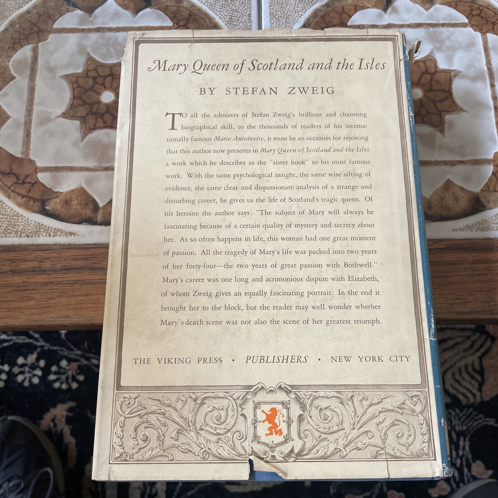 1935 „Mary Queen Of Scotland and the Isles“ By Stefan Zweig HC DJ Illustrated
