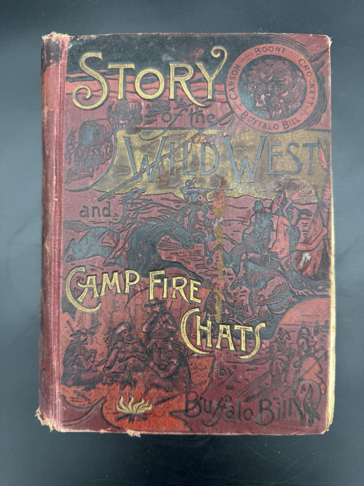1888 Story of the Wild West by Buffalo Bill – Antique History Book