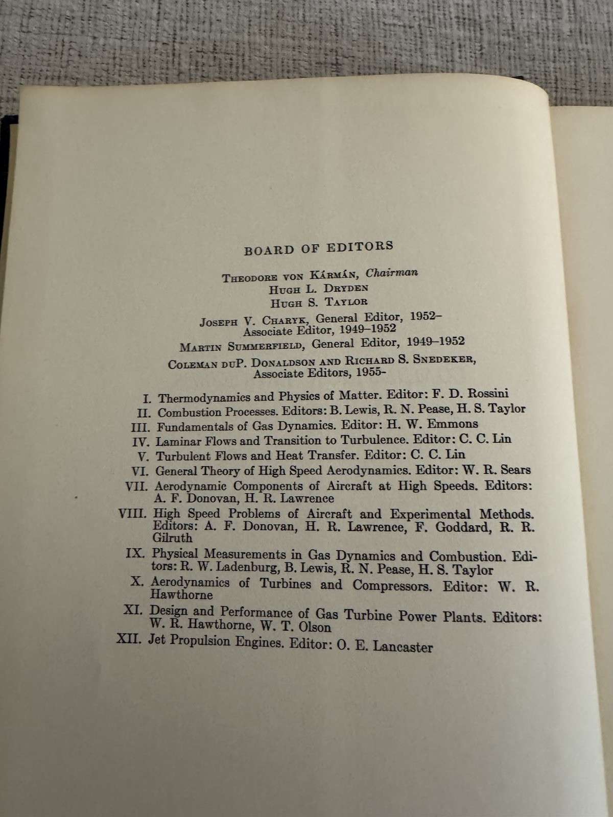 1956 Combustion Processes High Speed Aerodynamics Jet Propulsion HC w/DJ