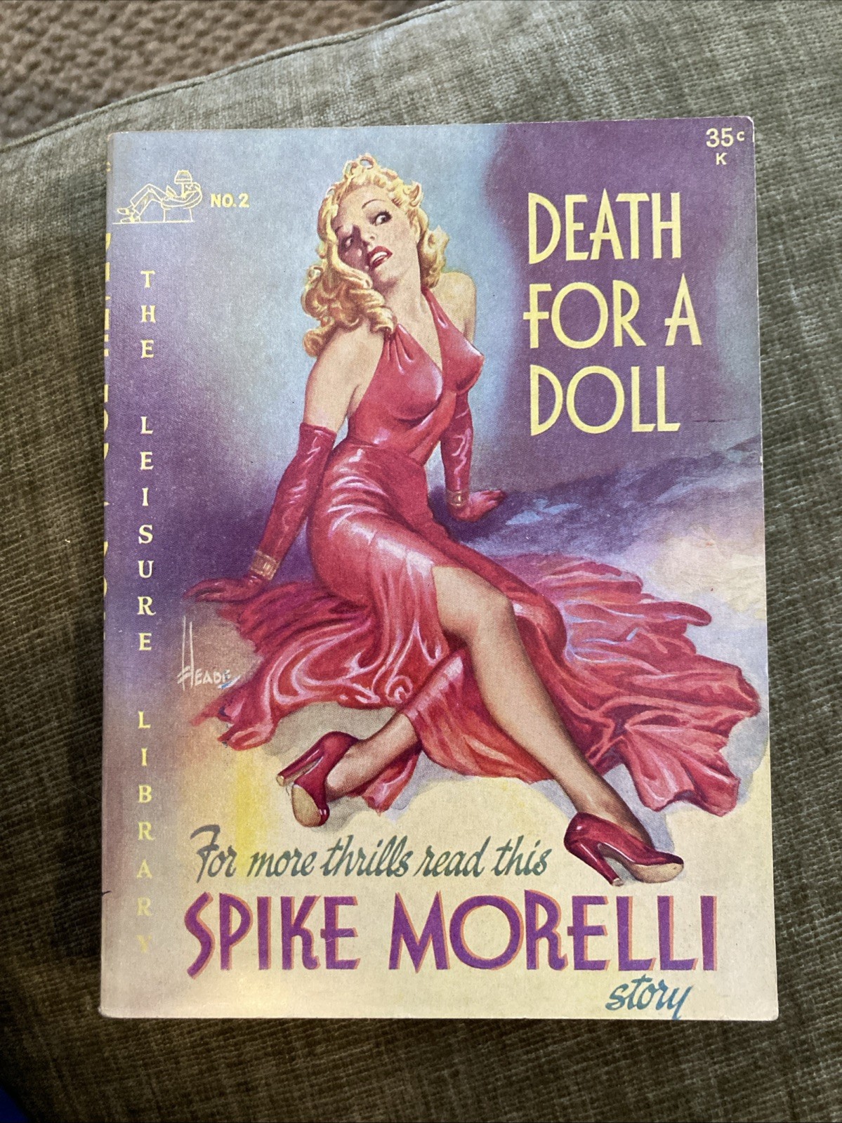 Sleaze gga digest Vintage Pb, Death For A by Morelli Leisure Lib2, 1952, c-Heade