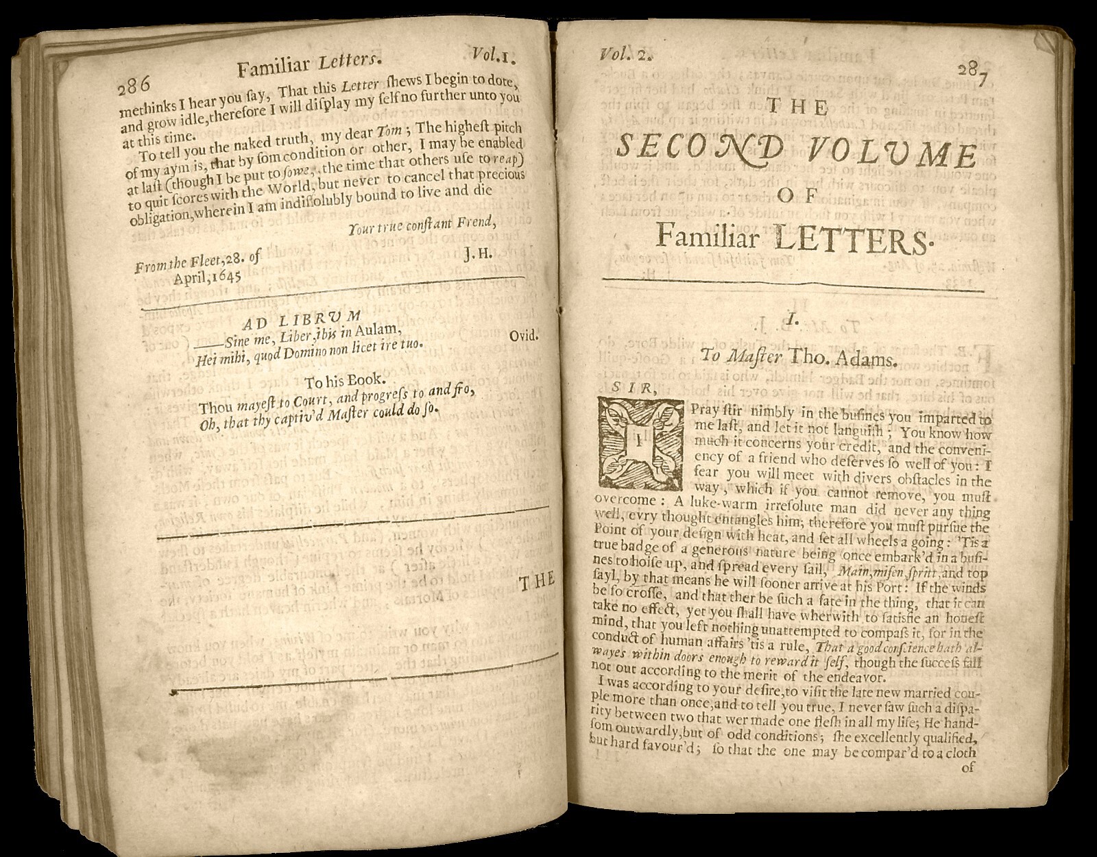 1673 HOWELL. EPISTLE LETTER KING JAMES ERL VISCOUNT KNIGHT BISHOP CAPTAIN DOCTOR