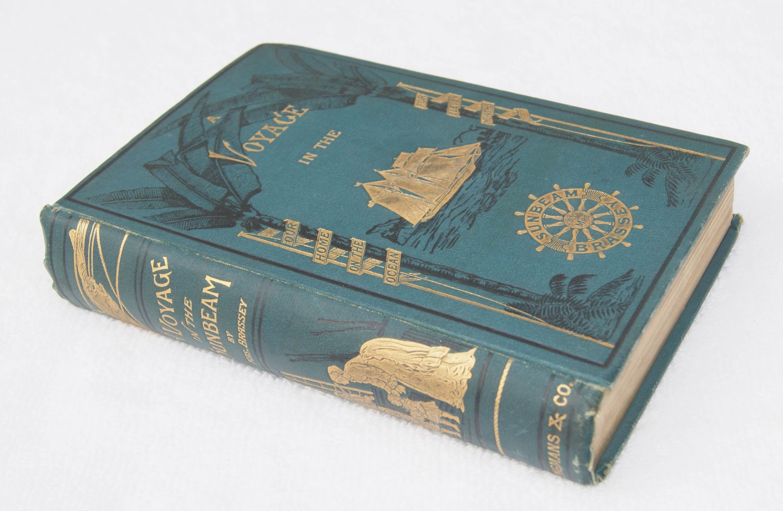 „A Voyage In The Sunbeam,“ by Lady Brassey, 1884 Edition with Fold-Out Map