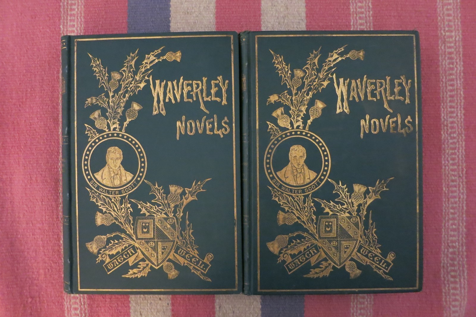 Lot Of 2 Antique Waverley Novels Sir Walter Scott Vol. 4 & 6 Collier Hardcover
