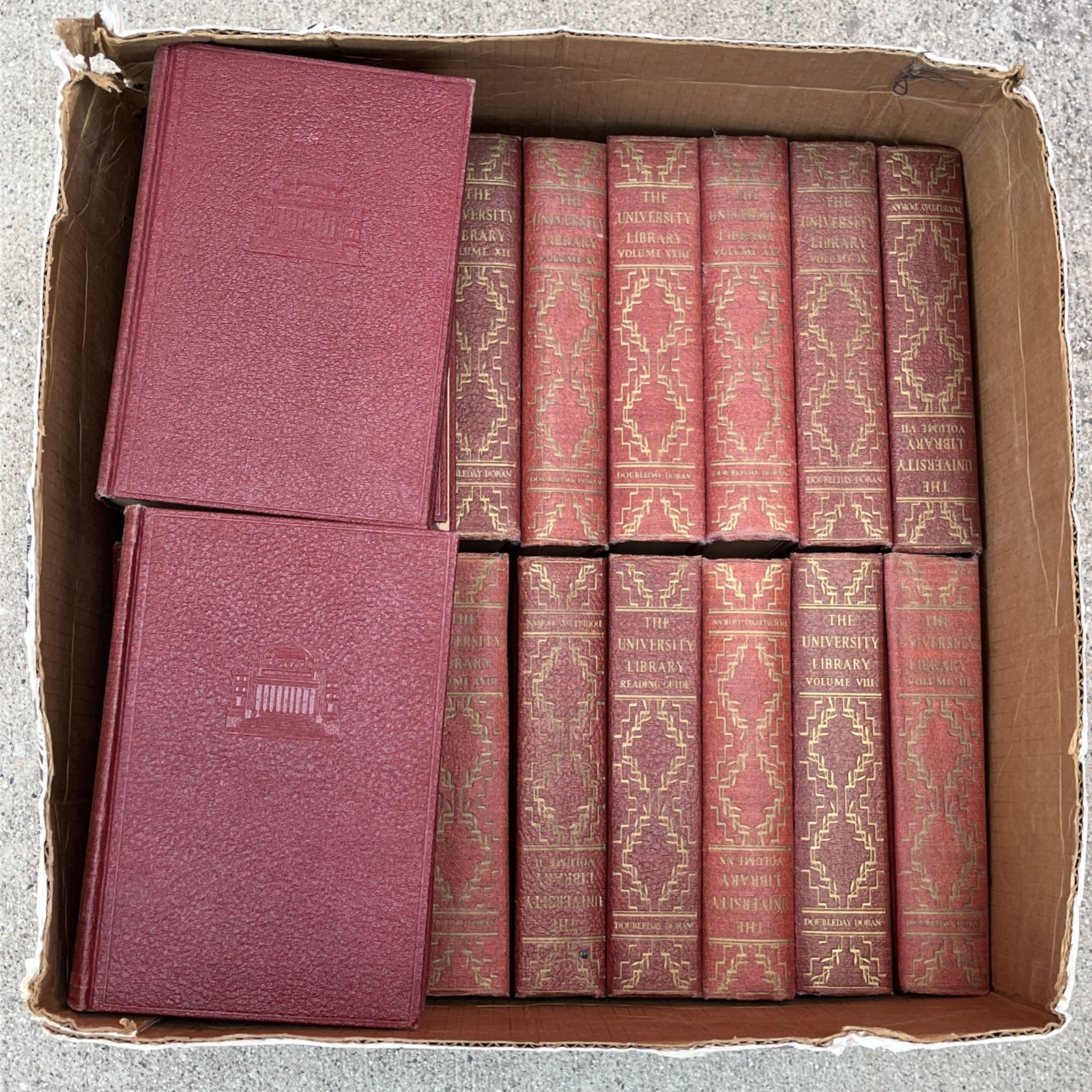 The University Library Set 22 Vol Doubleday Doran Vintage Classics Red HC