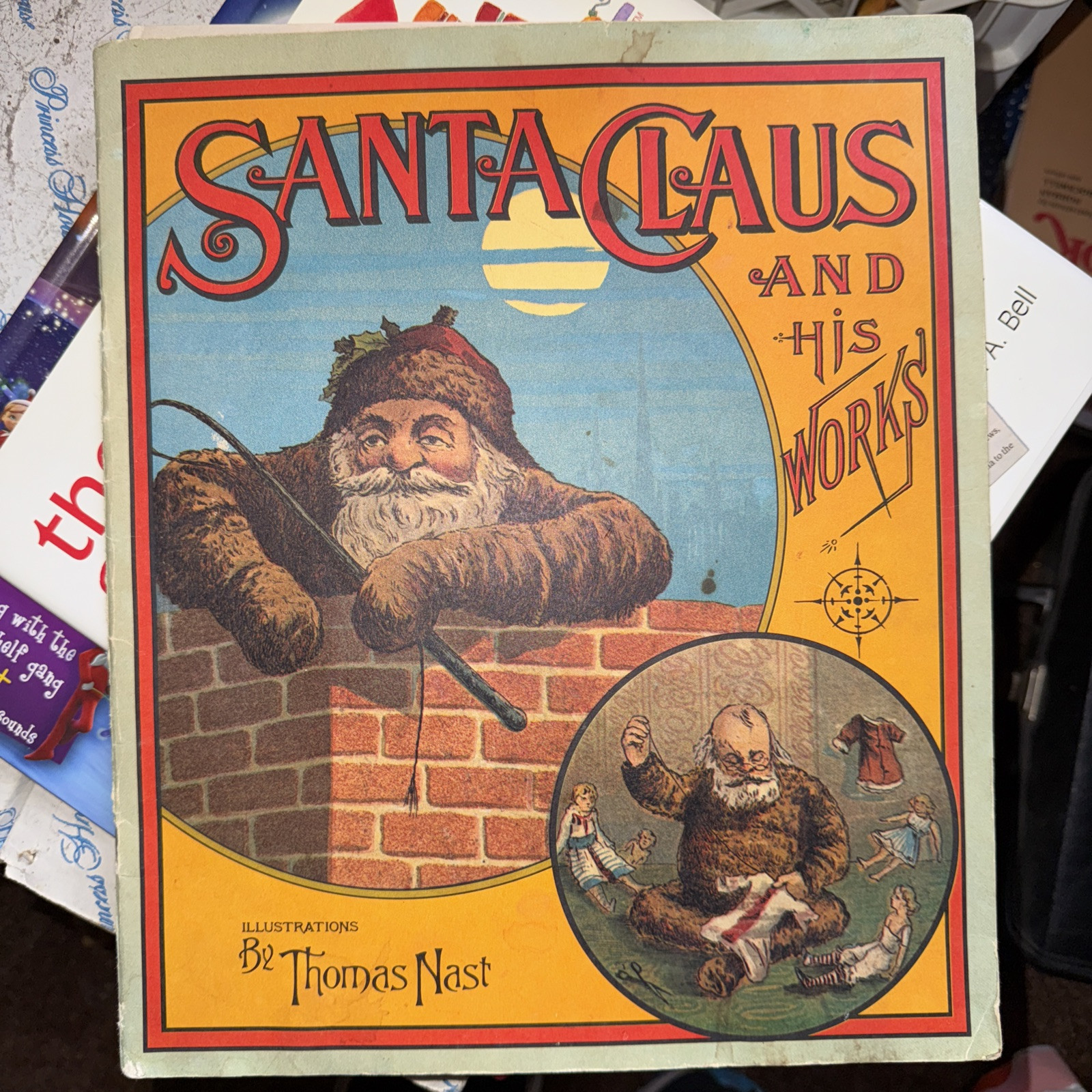 1970s Vintage Children’s Book SANTA CLAUS Christmas ILLUSTRATED Thomas Nast ART