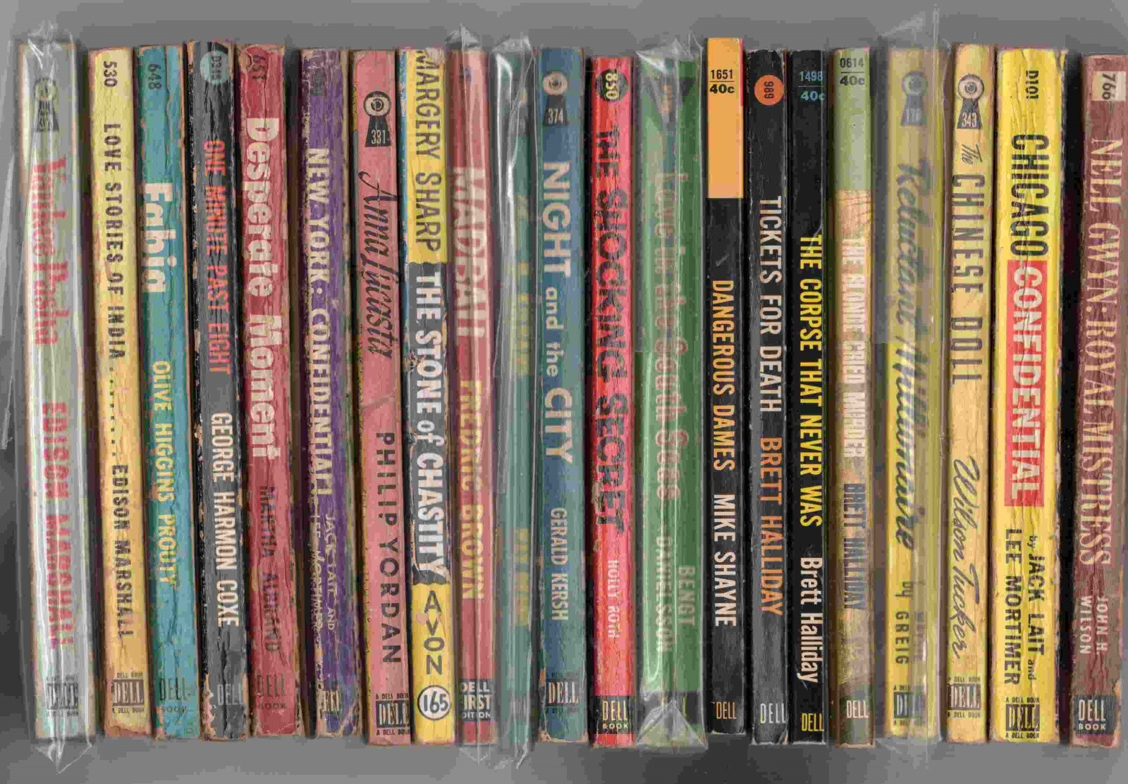 Lot of 21 Dell Mapback Vintage Mystery Romance Mixed Paperback Good to VG