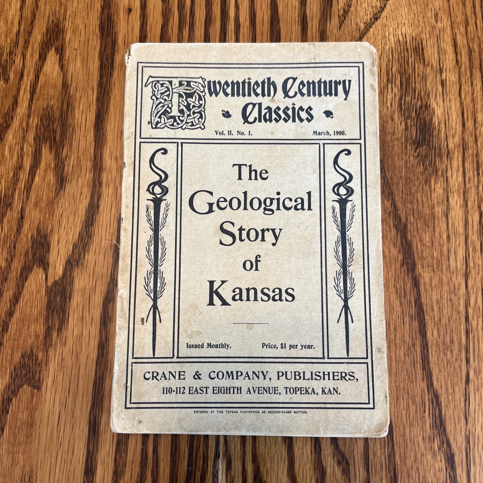Geological Story of Kansas –1900 Crane & Co. RARE Topeka Schools Booklet Antique