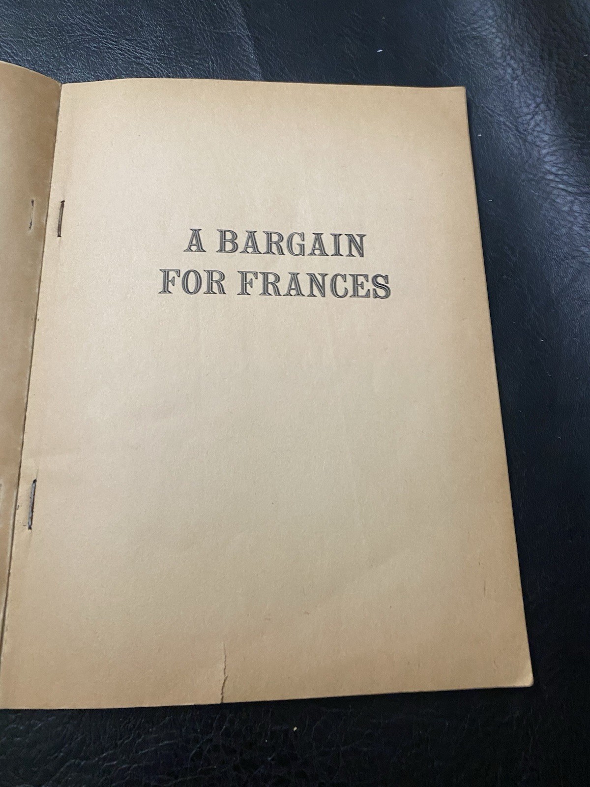 A Bargain For Frances – Russell Hoban – First Edition First Printing 1970