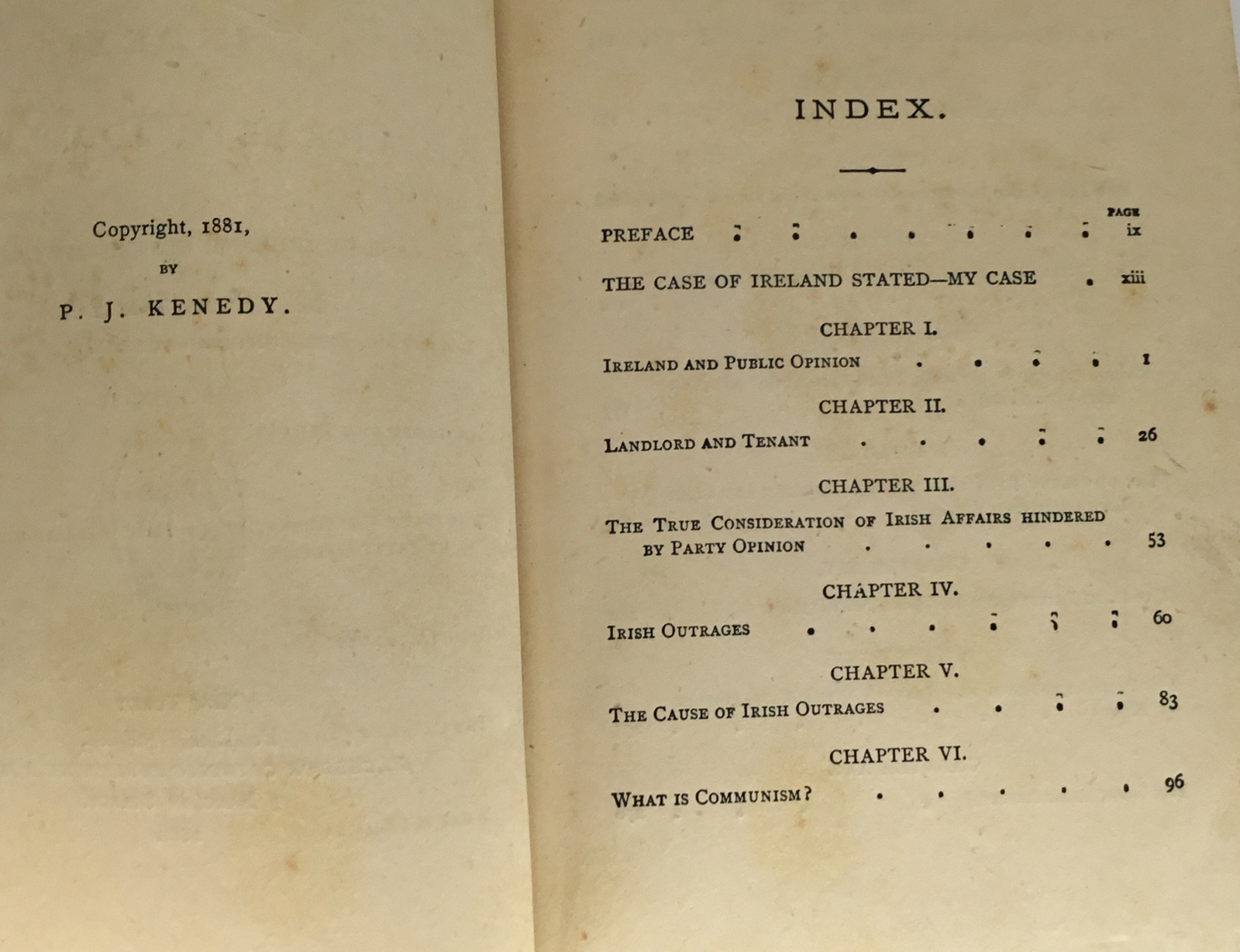 The Present Case Of Ireland Plainly Stated M. F. Cusack Unstated 1st Ed 1881