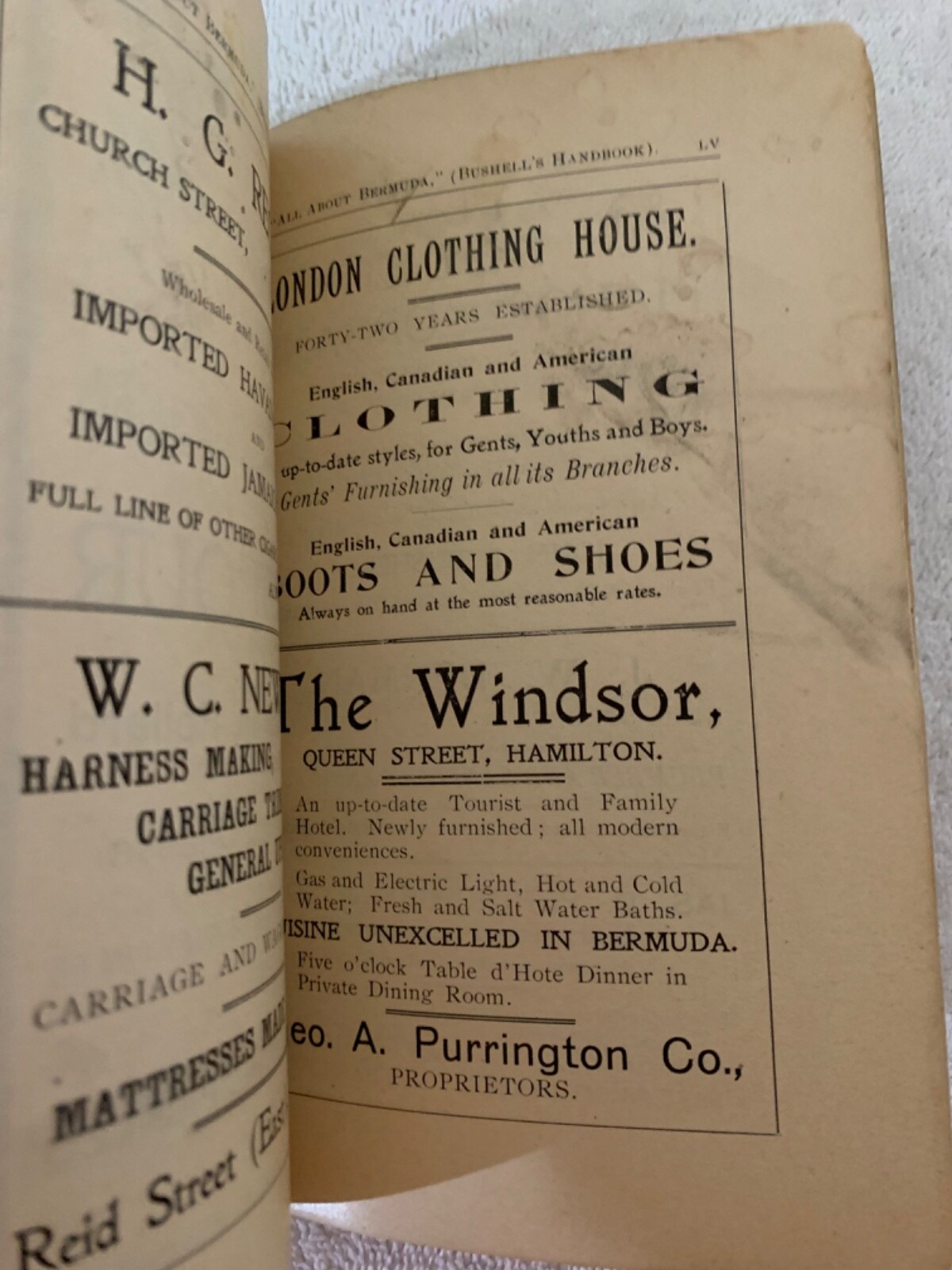 1909 14th Year Bushell’s Handbook – All About Bermuda / Maps Travel Ads Guide