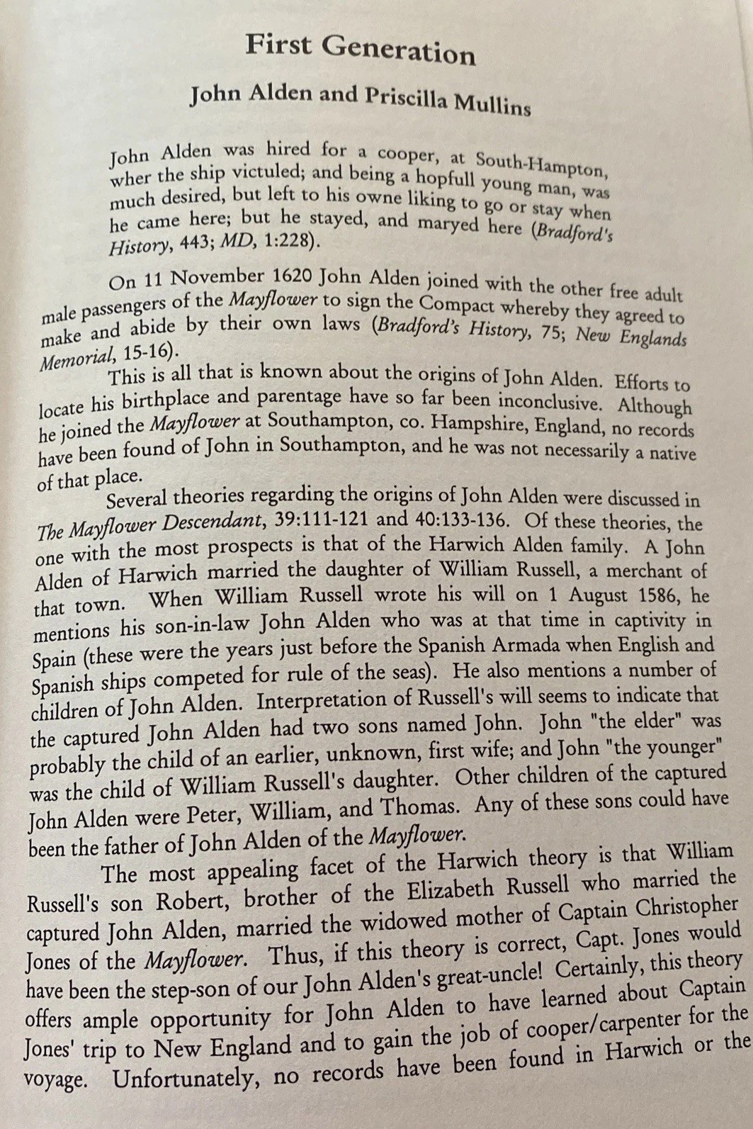 Mayflower Families Through Five Generations, Vol. 16 Part 1 John Alden 1999 HC
