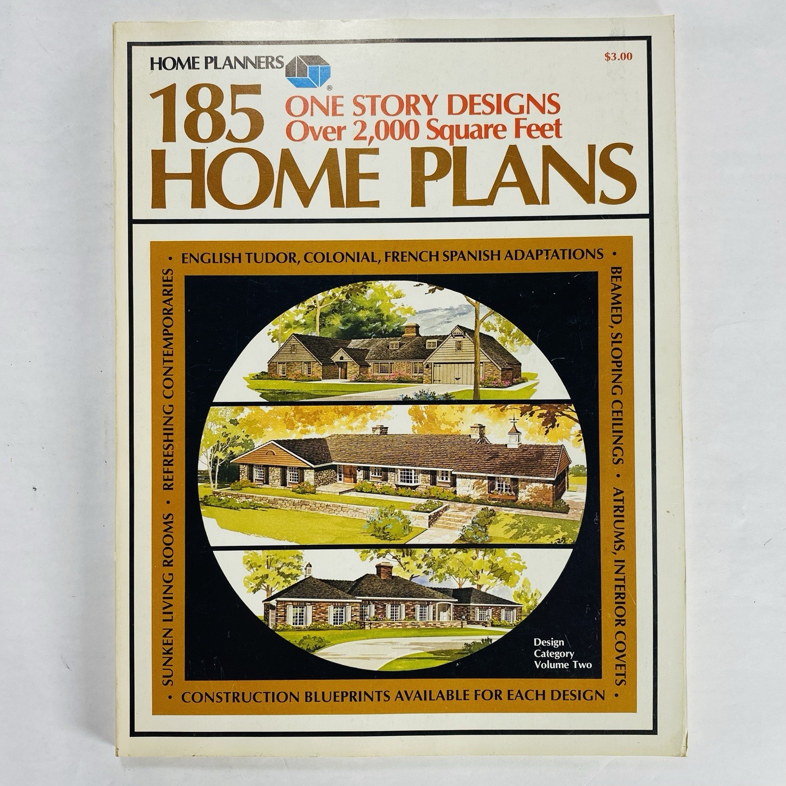 Design & Architecture 185 One Story Design Home Plans – Home Planners Paperback
