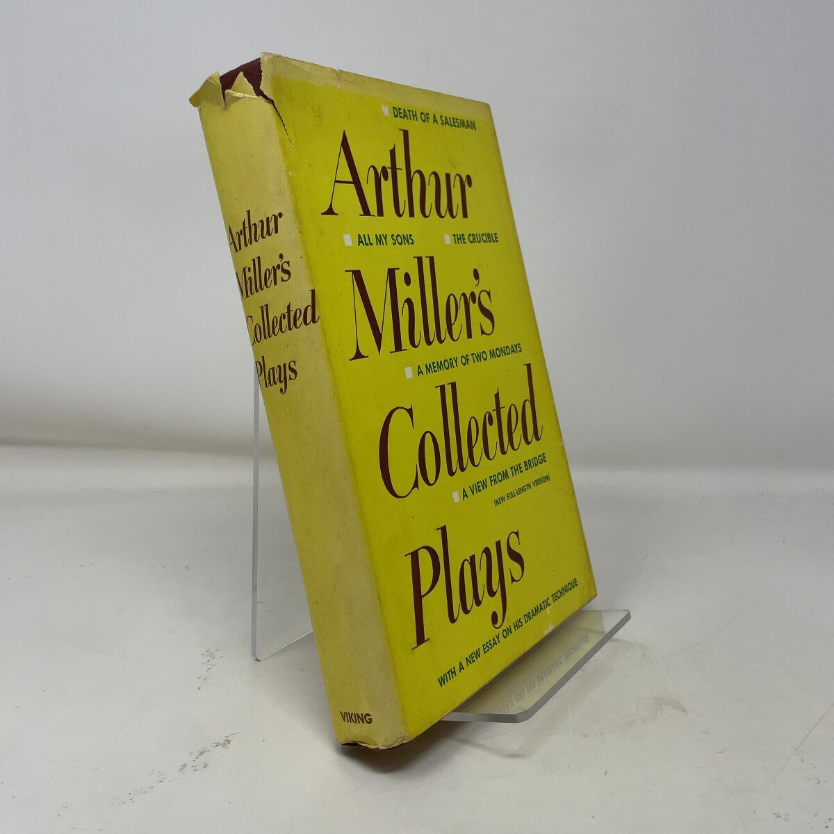 Collected Plays by Arthur Miller HC First Edition Very Good 1957