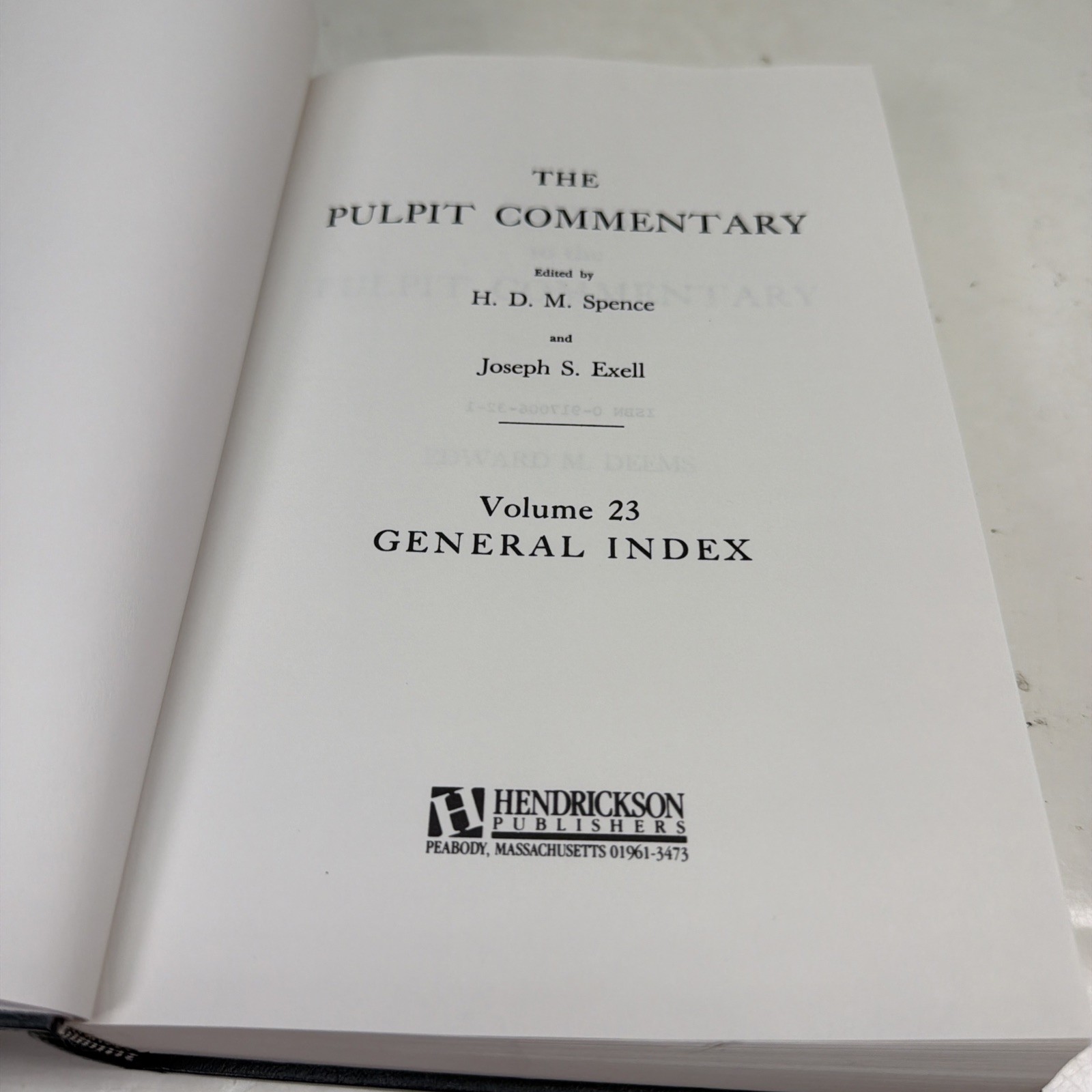 THE PULPIT COMMENTARY Volume 23 General Index.