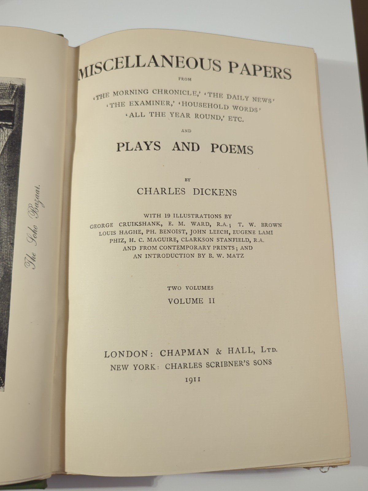 Antique Centenary Edition Miscellaneous Papers Charles Dickkens 1911, Vol II