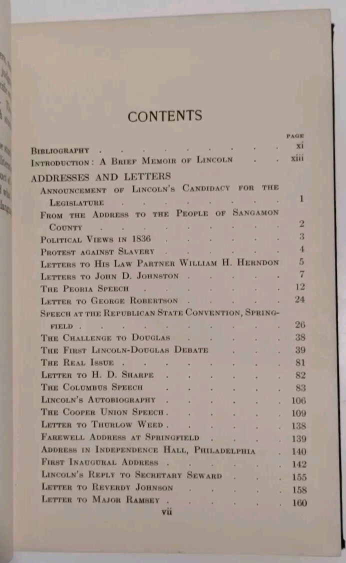 ? Academy Classics Abraham Lincoln Addresses and Letters Allyn and Bacon 1924