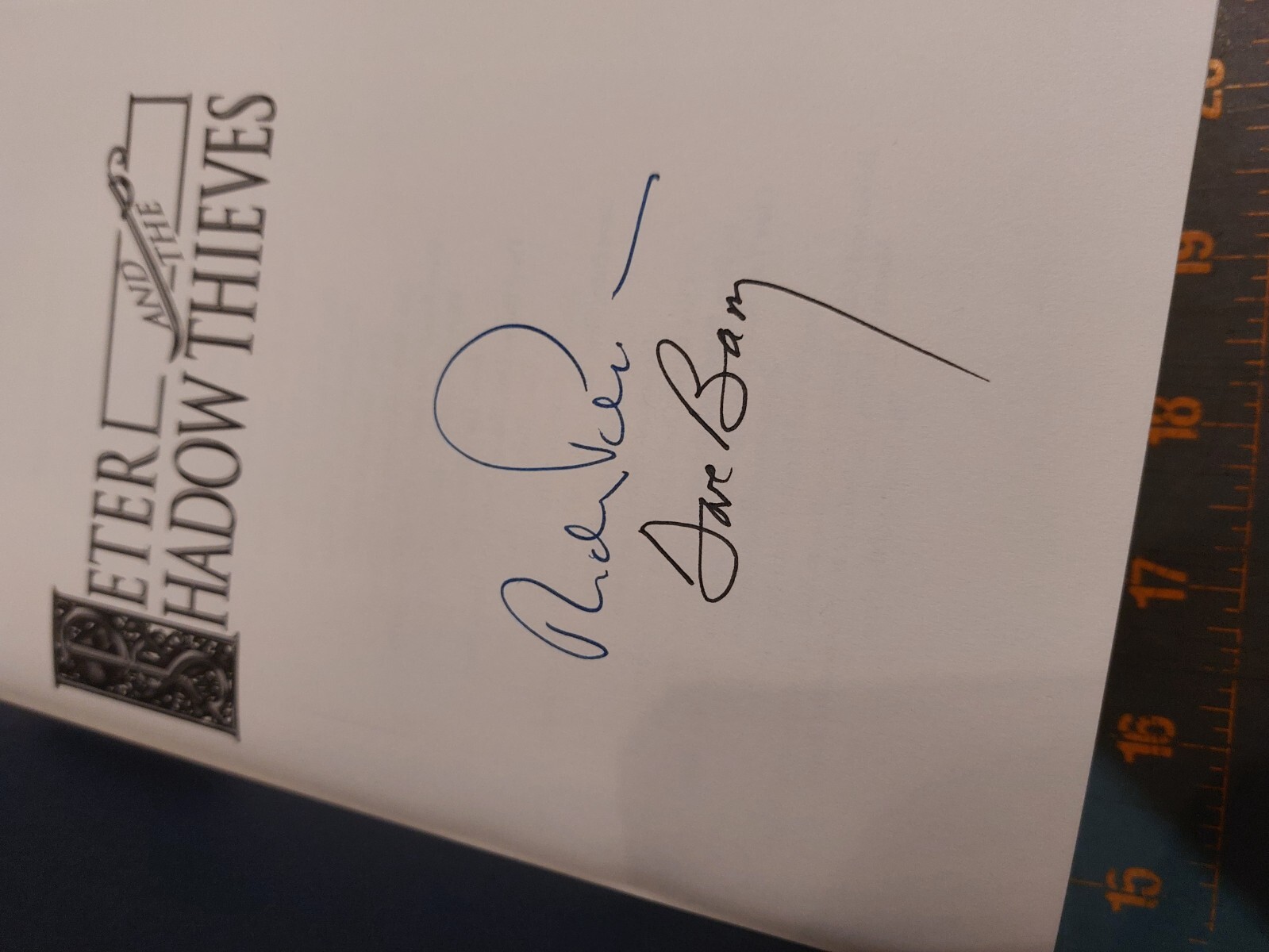 Peter And The Shadow Thieves Dual Signed Dave Barry Ridley Pearson