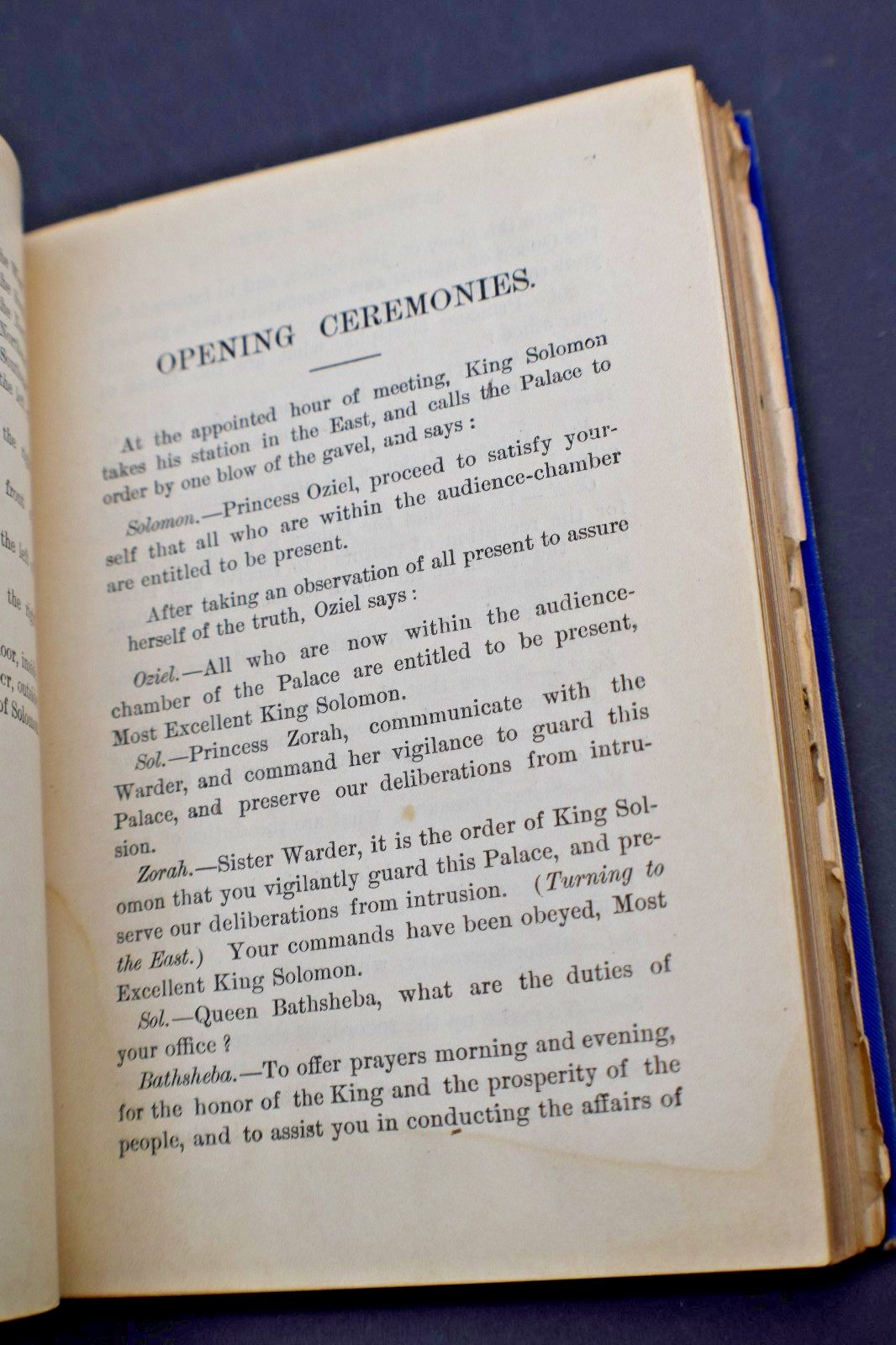 1895 ~ADOPTIVE RITE RITUAL~Eastern Star~ Queen Of The South Book ~Macoy ~Masonic