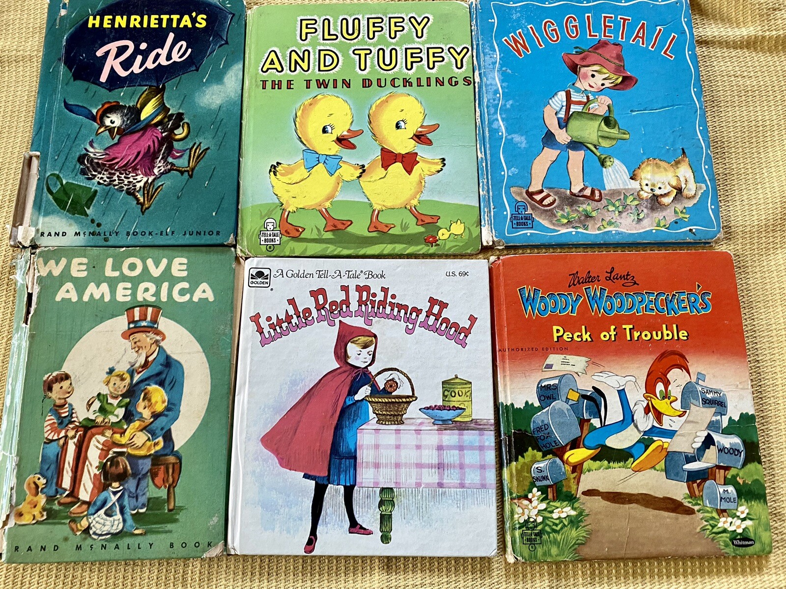 Vintage Whitman Tell-A-Tale Books Lot Of 4 AND 2 Rand McNally Books, 194o’s