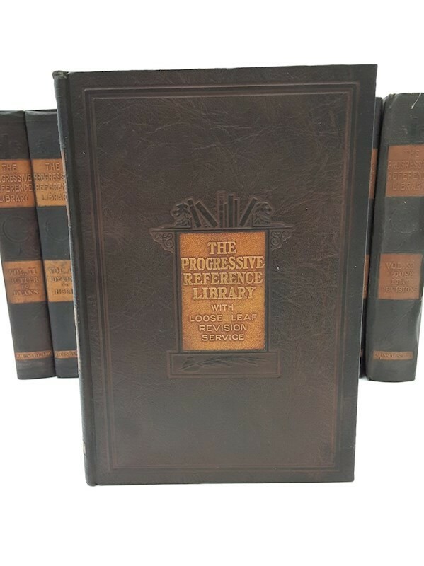 1929 The Progressive Reference Library+Loose Leaf Revision Service 1-10 Books