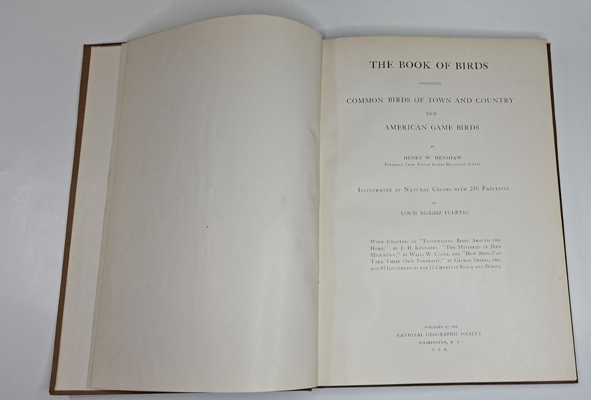 The Book of Birds National Geographic Society by Henry W Henshaw 1918 Very Good