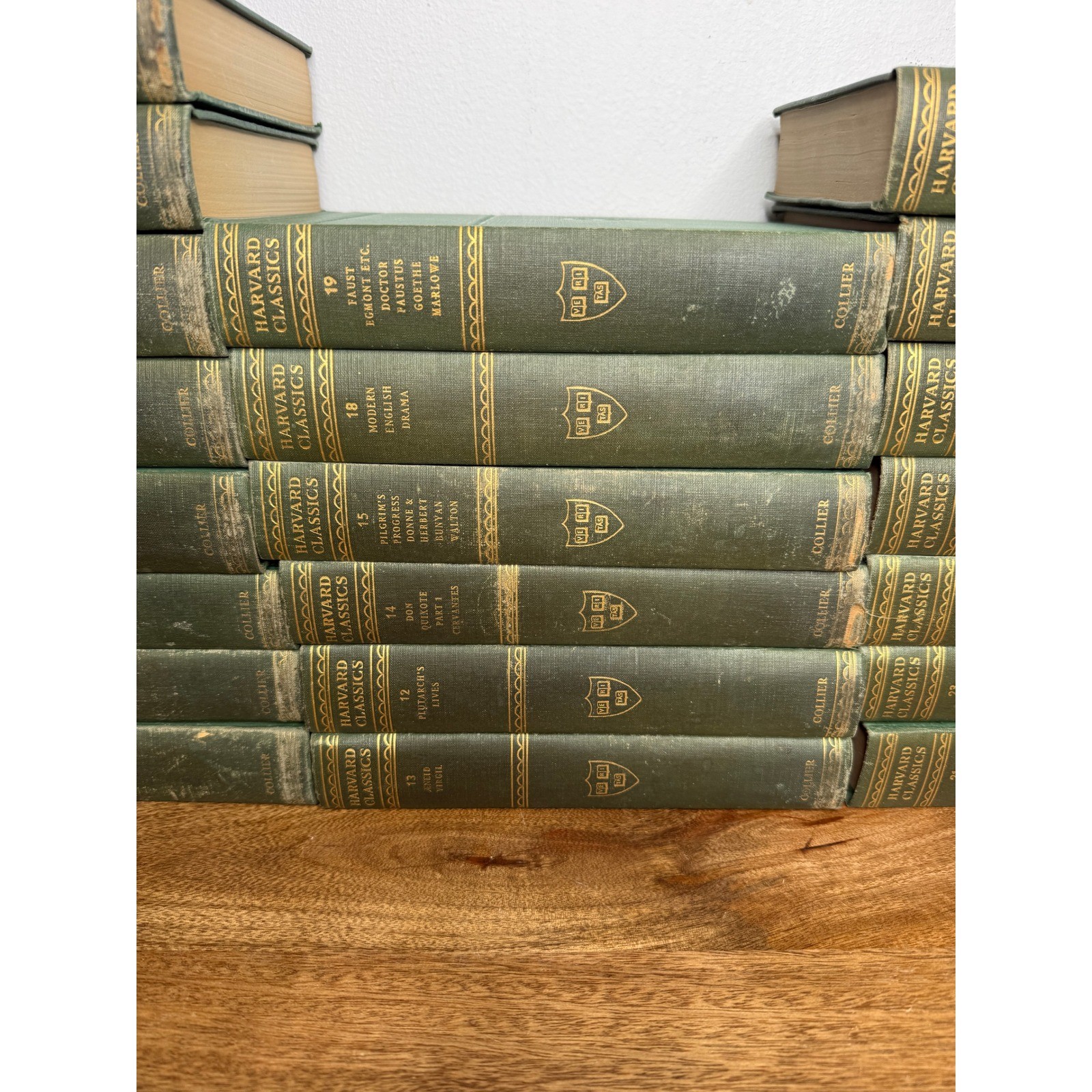 Set 39/51 1909 Harvard Classics Volume P.F. Collier & Son Green Vintage Books