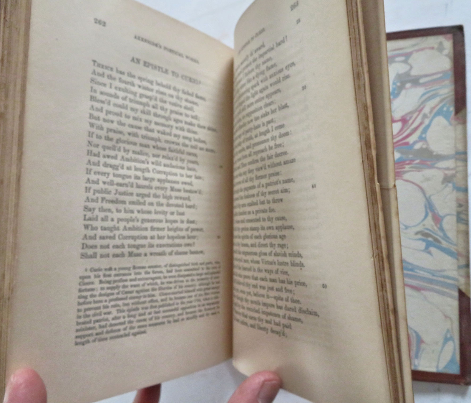 Mark Akenside British Poet Collected Works 1857 scarce leather poetry book