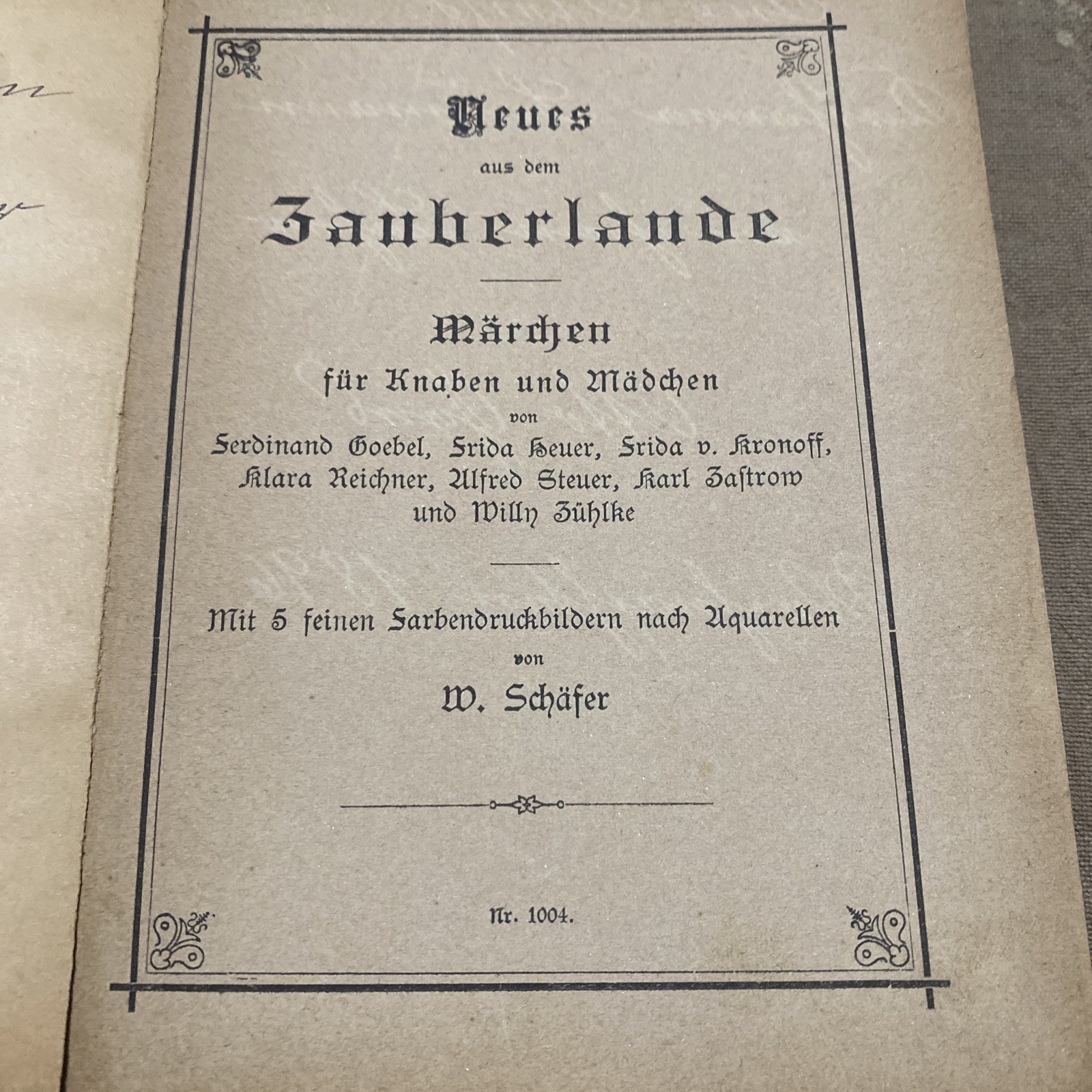 Antique Germán Fairy Tale Anthology 1890’s Neues aus dem Zauberlande