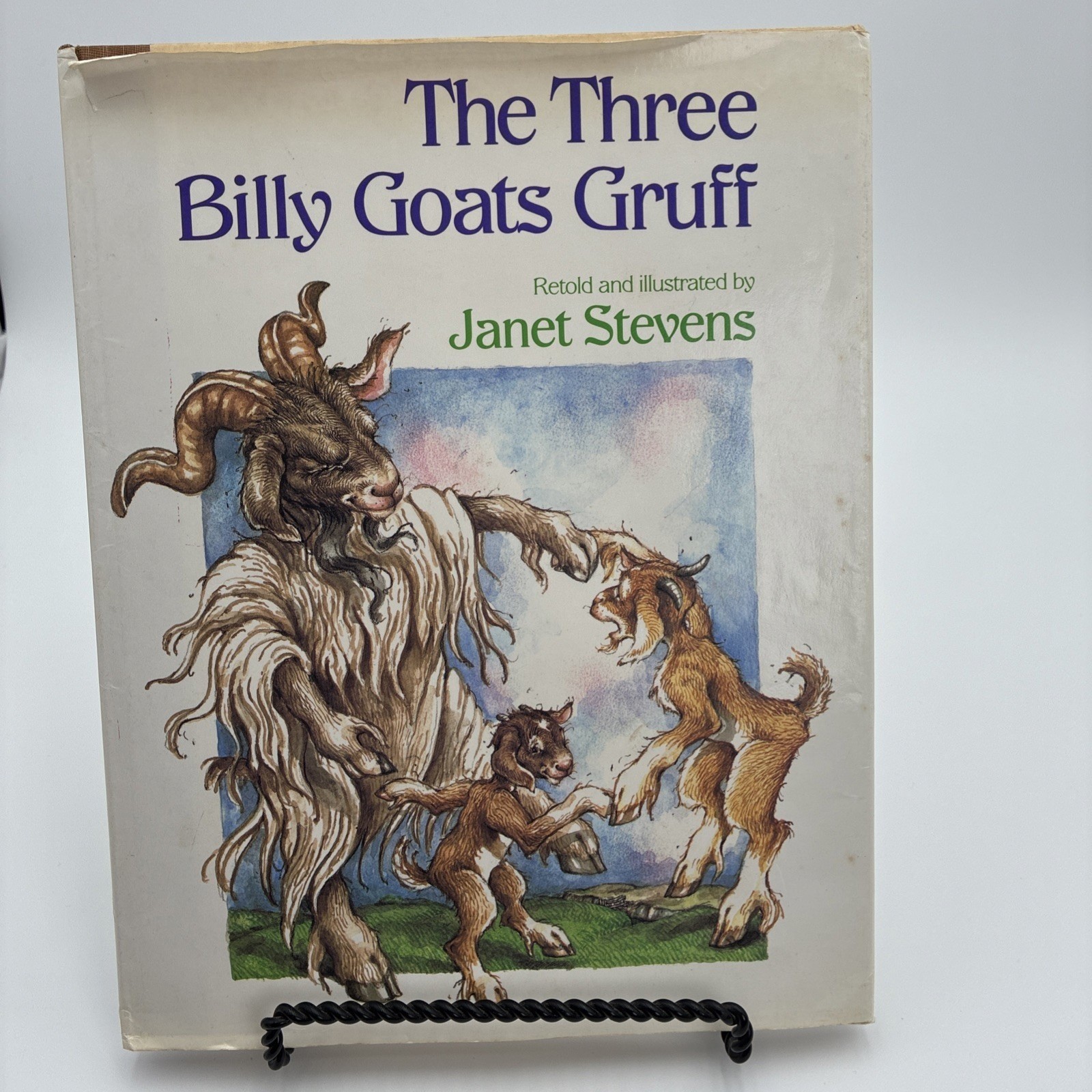 The Three Billy Goats Gruff Janet Stevens 1987 First Edition Hardcover HBJ Book