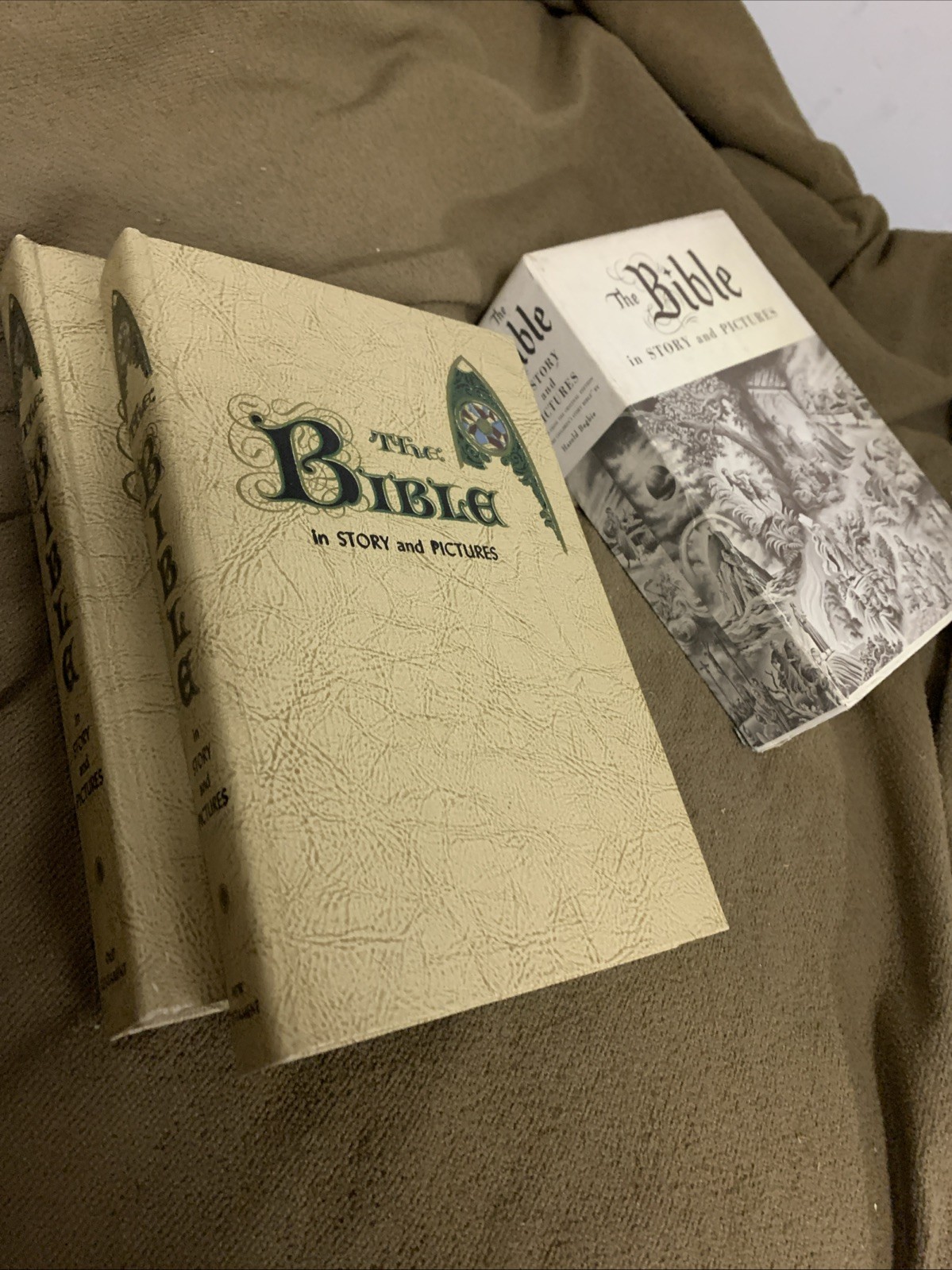 THE BIBLE IN STORY AND PICTURES 1956 2 vols Christian Begbie illustrated HB box