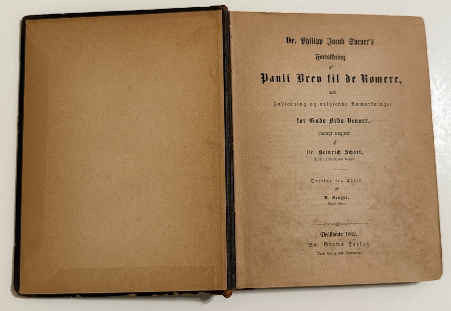 Antique Religion Book by Lutheran Dr. Philipp Jacob Spener, in German, 1862