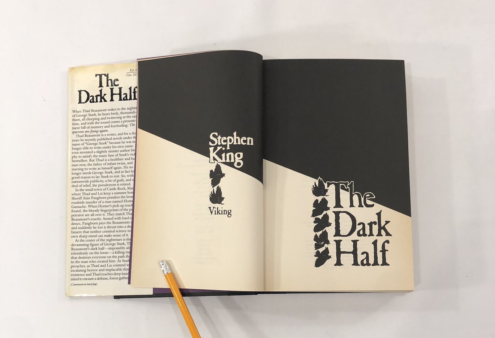 The Dark Half By Stephen King, 1st Edition 1st Printing